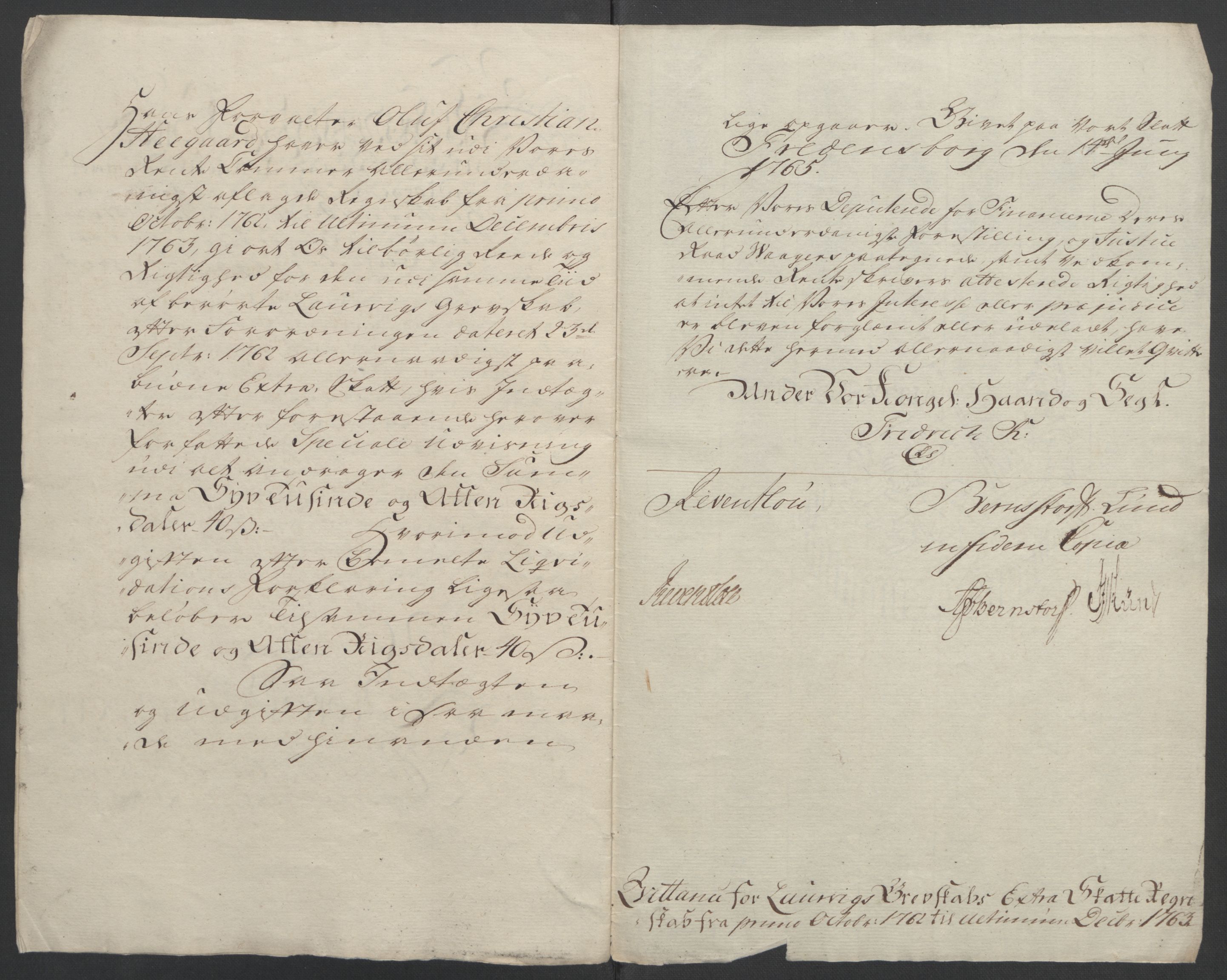 Rentekammeret inntil 1814, Reviderte regnskaper, Fogderegnskap, RA/EA-4092/R33/L2033: Ekstraskatten Larvik grevskap, 1762-1764, p. 14