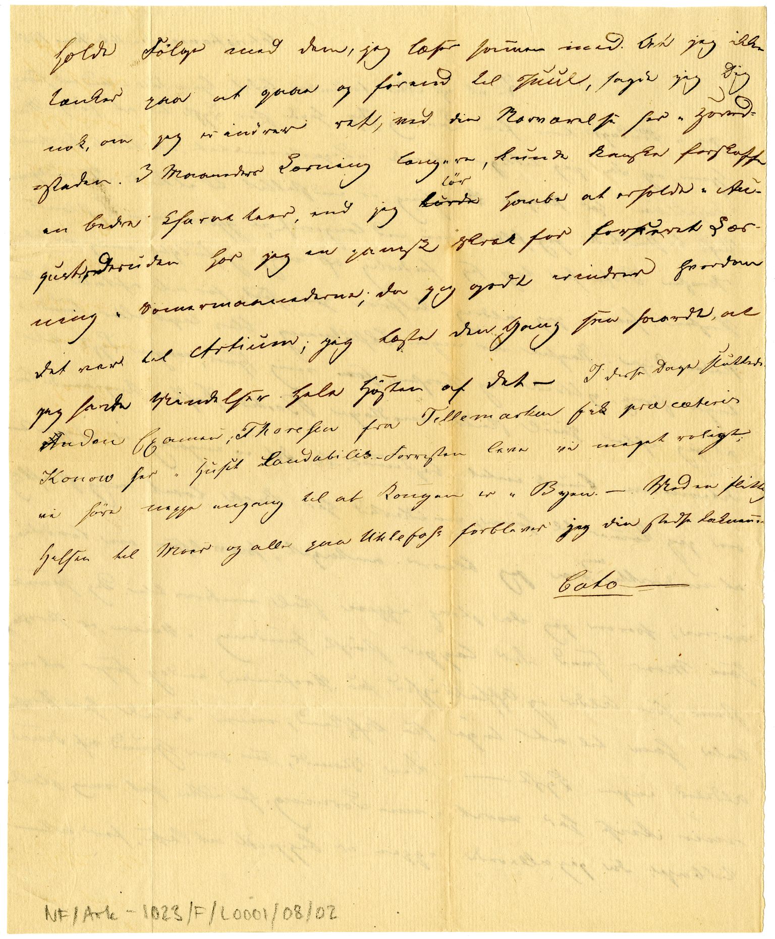 Diderik Maria Aalls brevsamling, NF/Ark-1023/F/L0001: D.M. Aalls brevsamling. A - B, 1738-1889, p. 67
