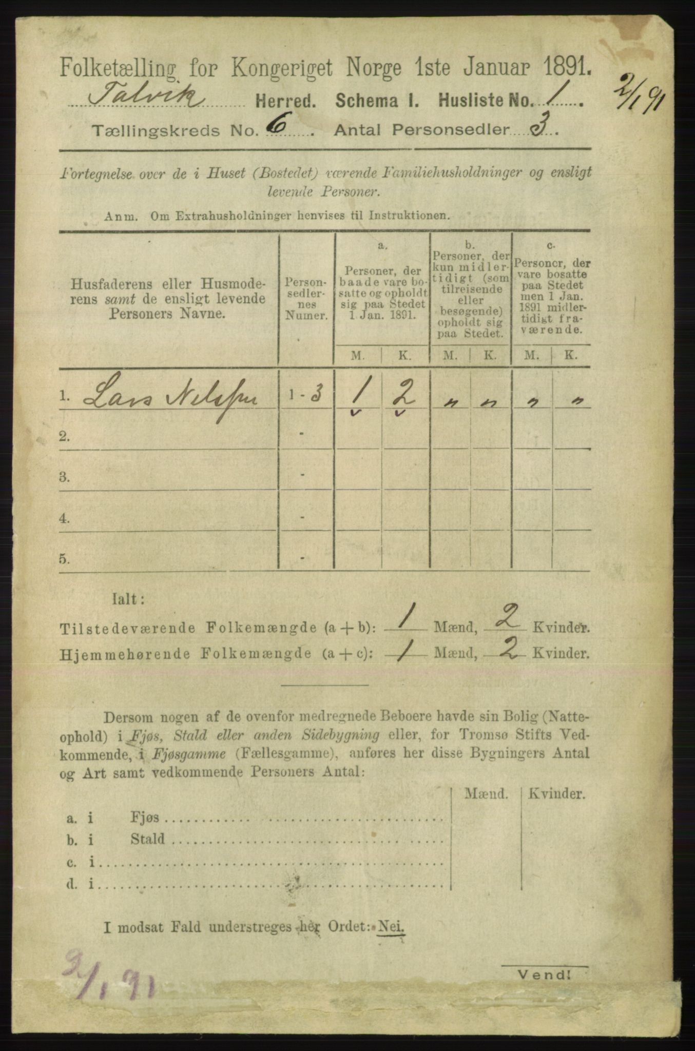 RA, 1891 census for 2013 Talvik, 1891, p. 1524