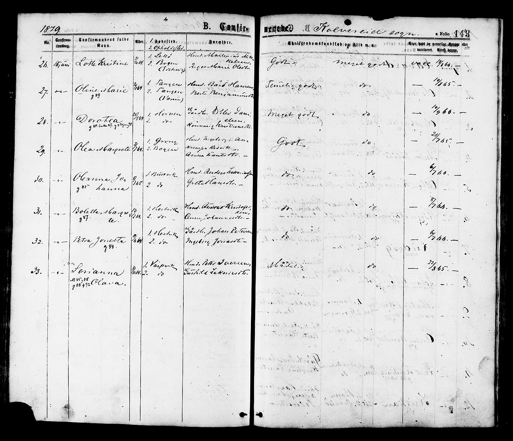 Ministerialprotokoller, klokkerbøker og fødselsregistre - Nord-Trøndelag, SAT/A-1458/780/L0642: Parish register (official) no. 780A07 /1, 1874-1885, p. 143