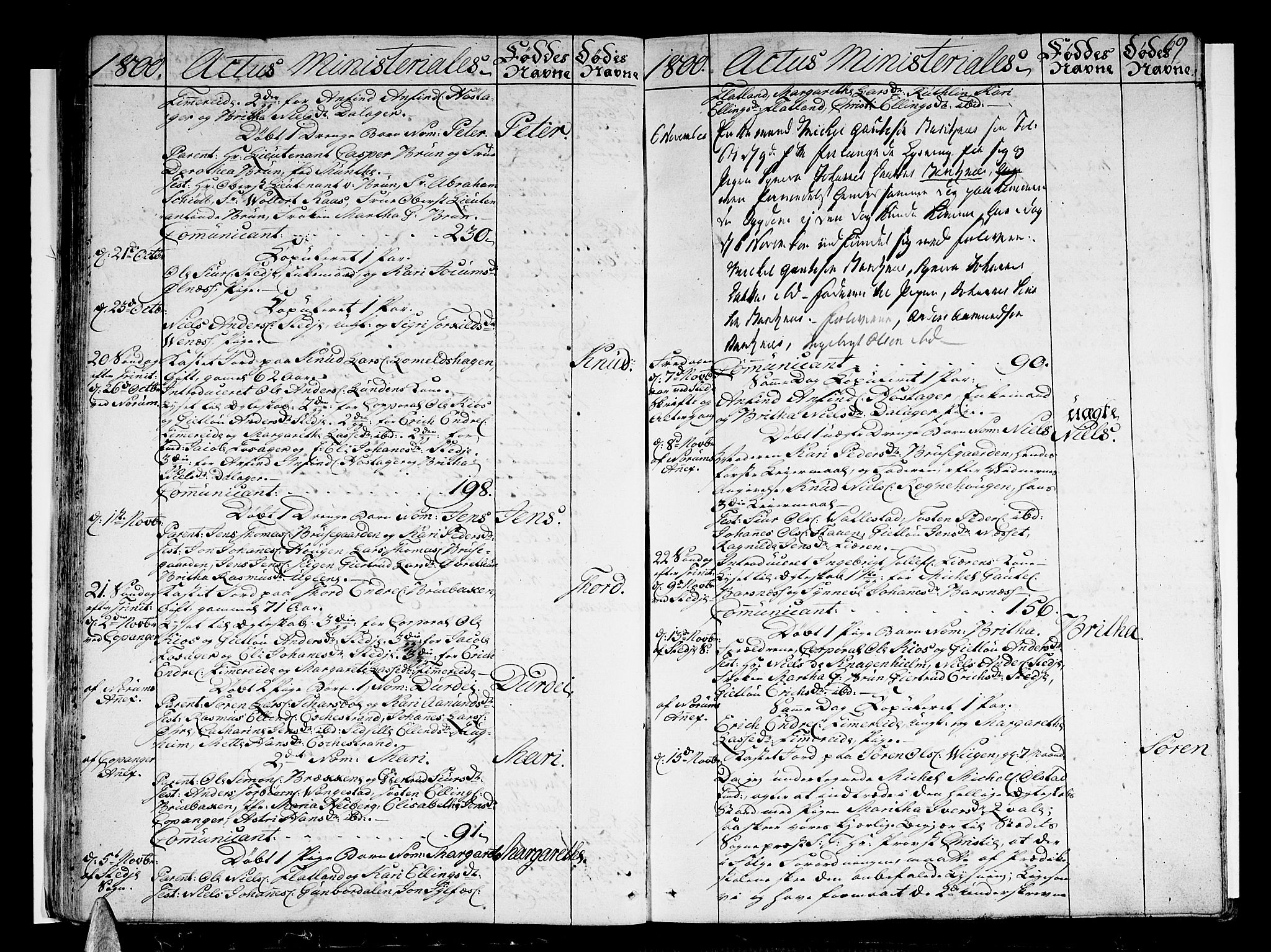 Sogndal sokneprestembete, SAB/A-81301/H/Haa/Haaa/L0008: Parish register (official) no. A 8, 1795-1809, p. 69