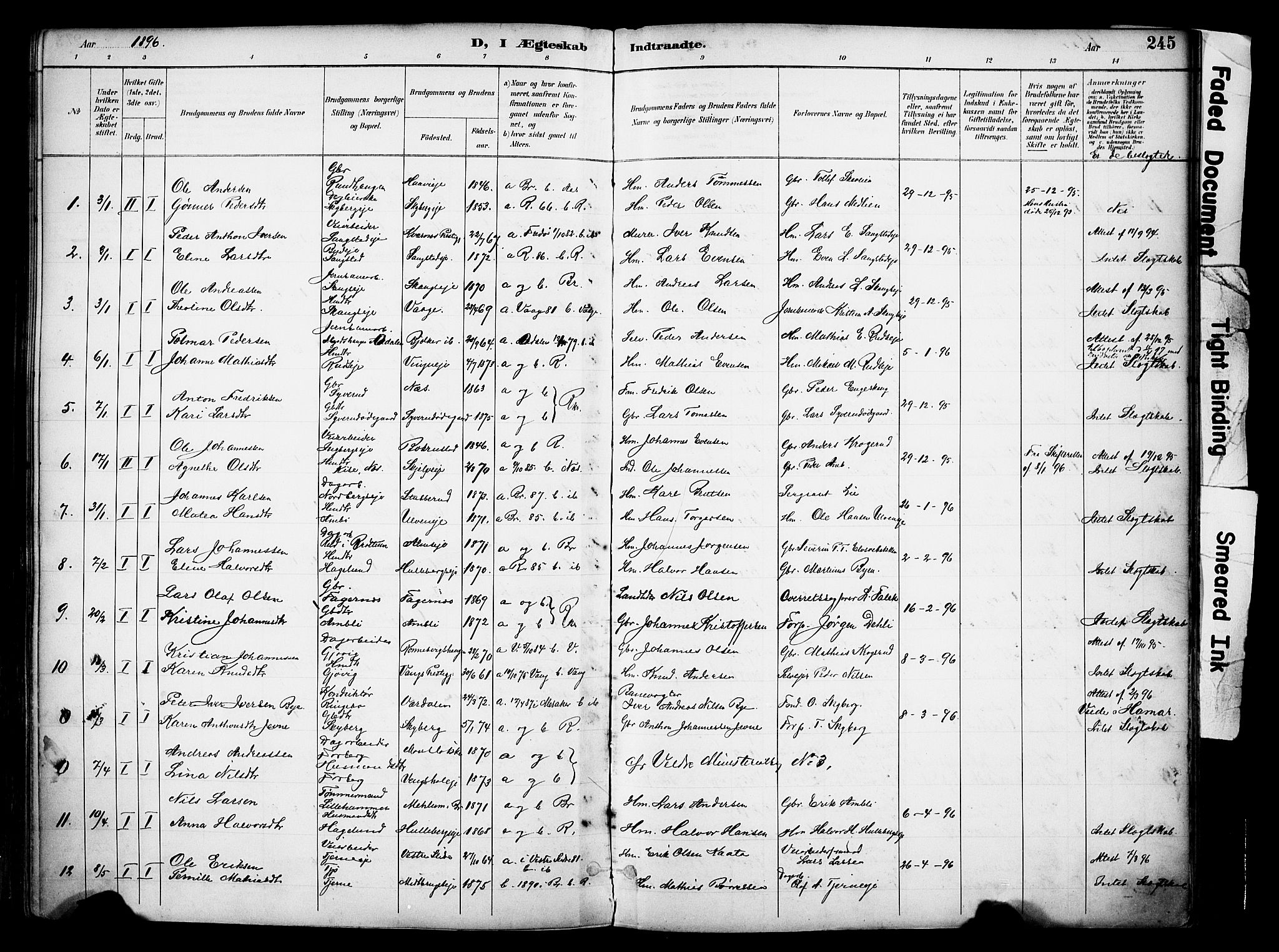Ringsaker prestekontor, SAH/PREST-014/K/Ka/L0017: Parish register (official) no. 17, 1891-1902, p. 245