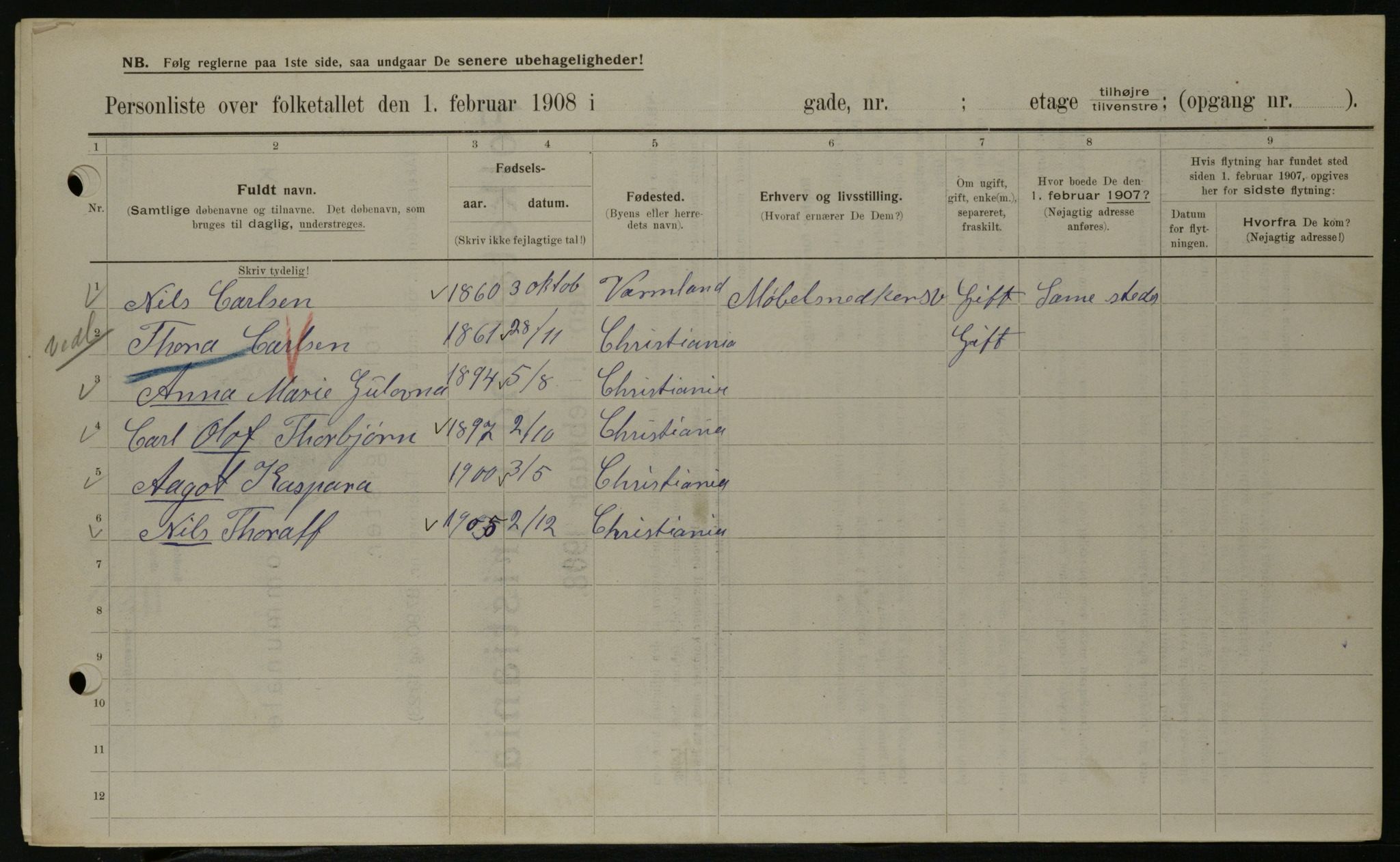 OBA, Municipal Census 1908 for Kristiania, 1908, p. 11062