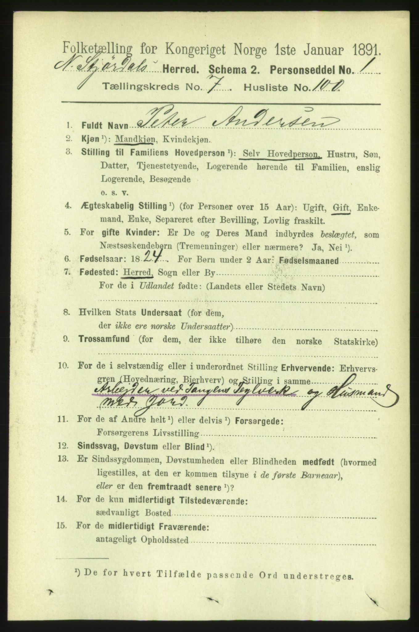 RA, 1891 census for 1714 Nedre Stjørdal, 1891, p. 3564