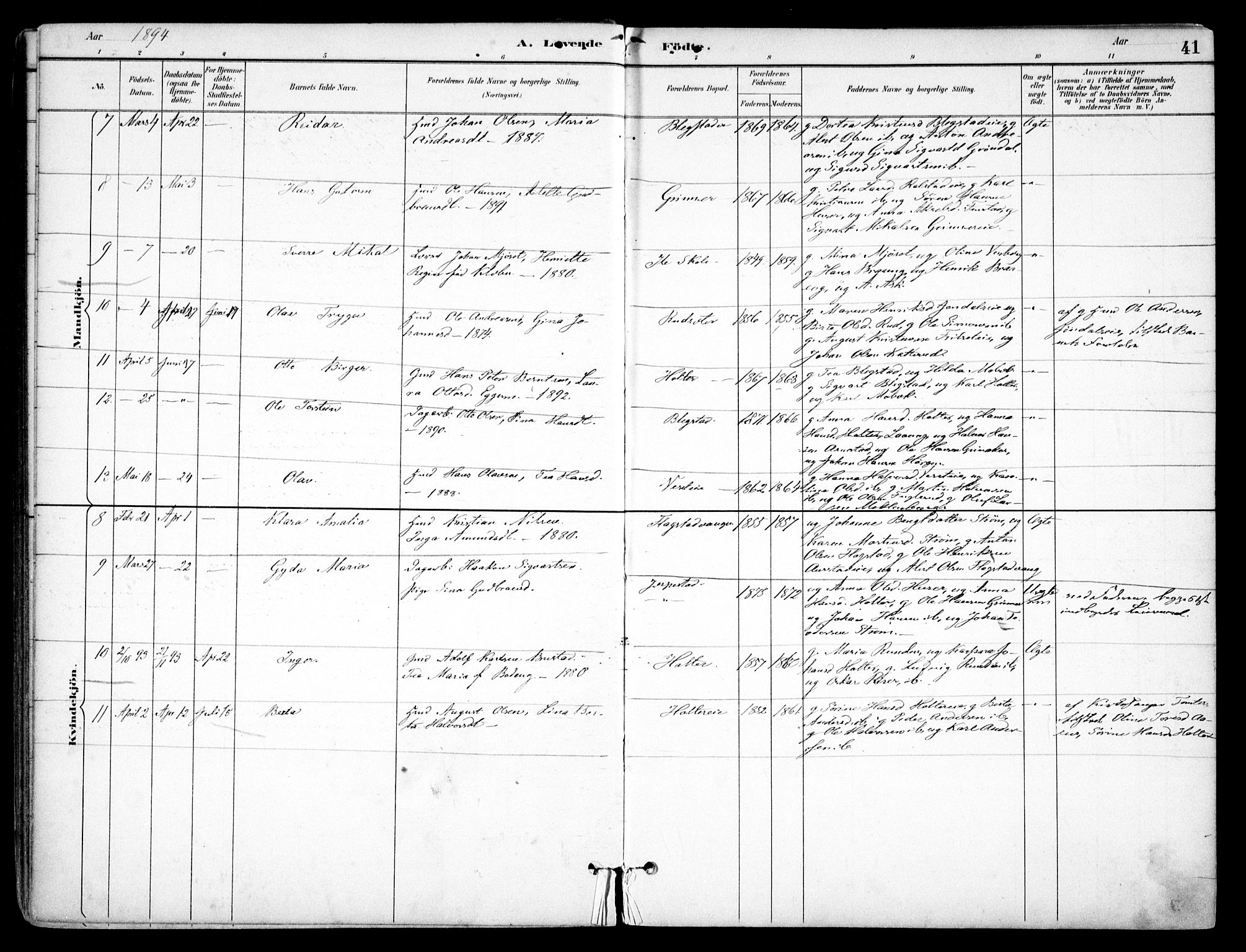 Nes prestekontor Kirkebøker, AV/SAO-A-10410/F/Fb/L0002: Parish register (official) no. II 2, 1883-1918, p. 41