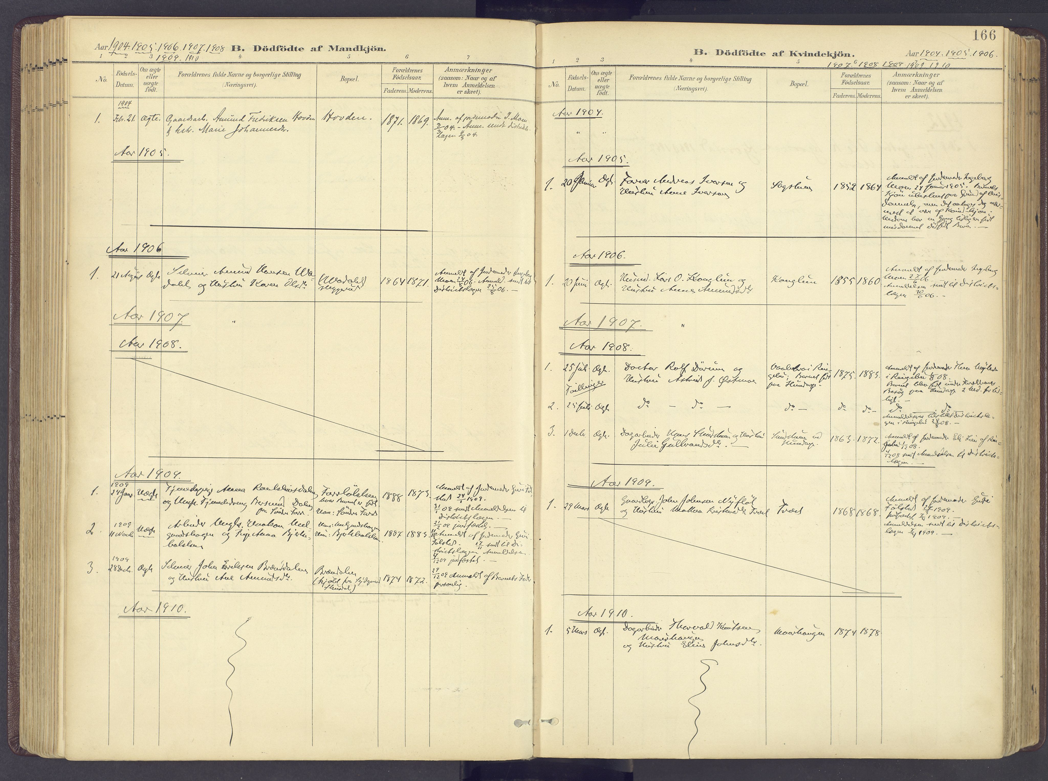 Sør-Fron prestekontor, AV/SAH-PREST-010/H/Ha/Haa/L0004: Parish register (official) no. 4, 1898-1919, p. 166