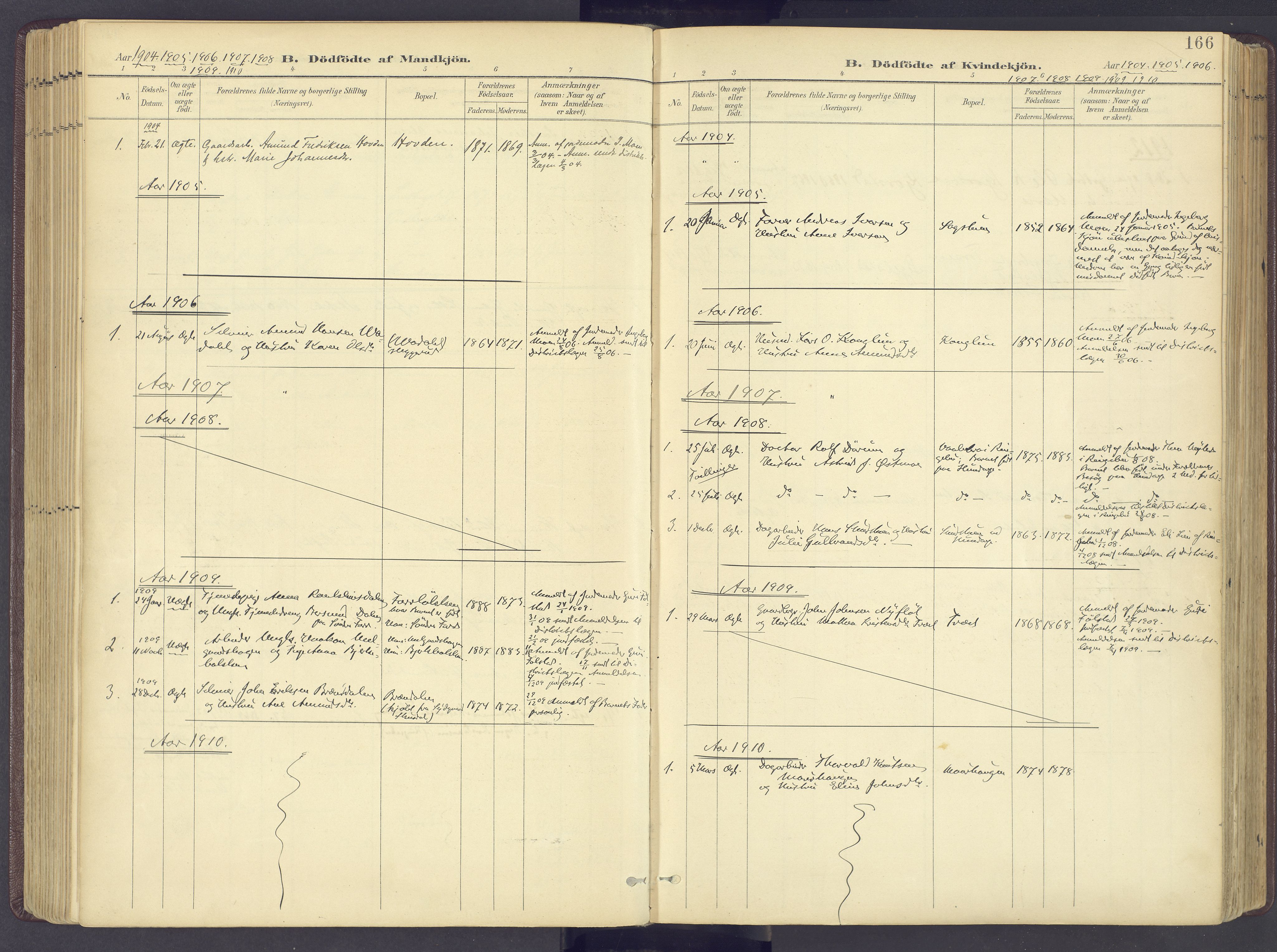 Sør-Fron prestekontor, SAH/PREST-010/H/Ha/Haa/L0004: Parish register (official) no. 4, 1898-1919, p. 166