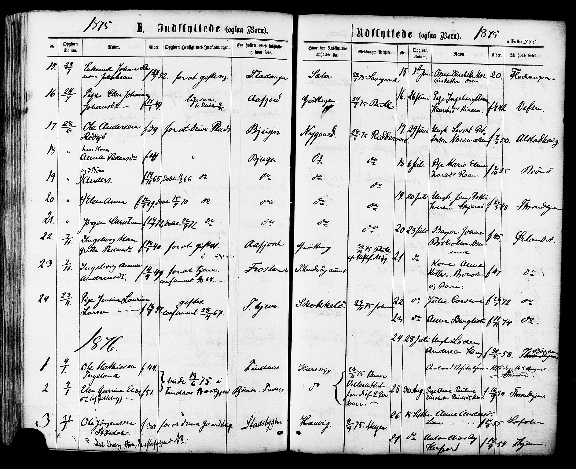 Ministerialprotokoller, klokkerbøker og fødselsregistre - Sør-Trøndelag, AV/SAT-A-1456/657/L0706: Parish register (official) no. 657A07, 1867-1878, p. 395