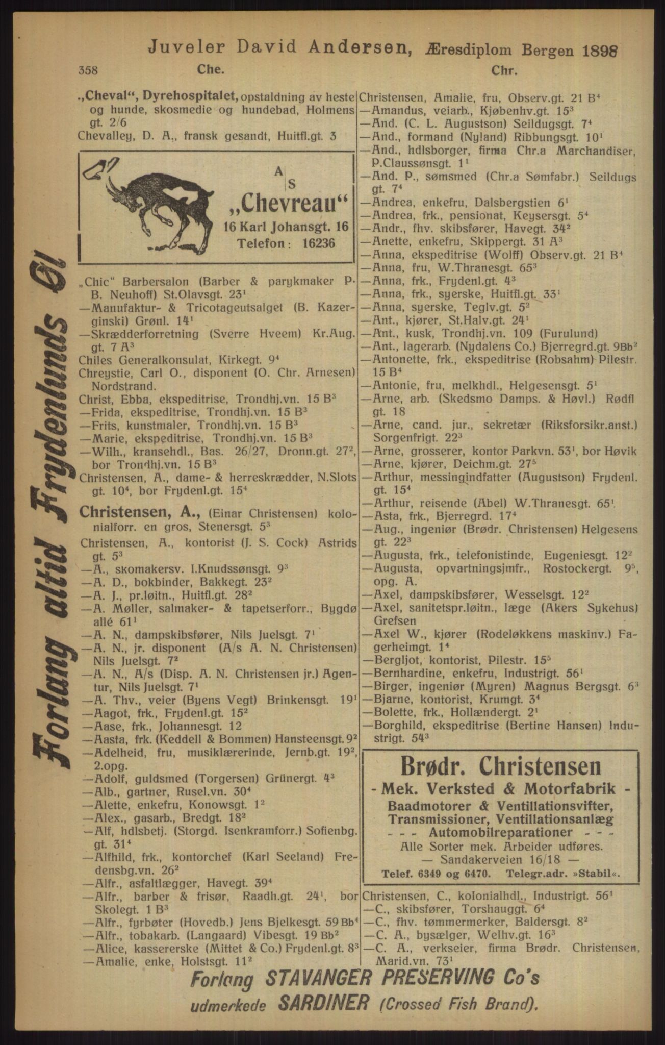 Kristiania/Oslo adressebok, PUBL/-, 1915, p. 358