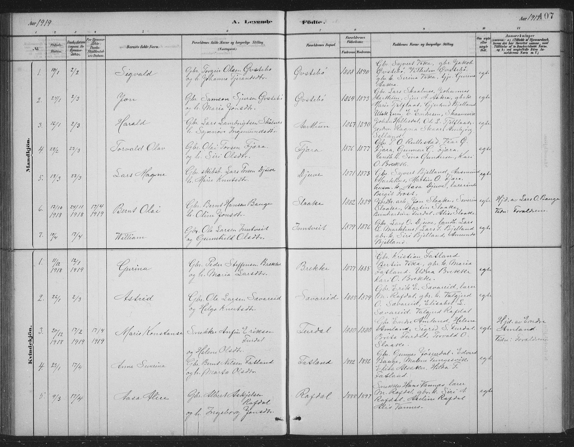 Skånevik sokneprestembete, SAB/A-77801/H/Hab: Parish register (copy) no. B 2, 1881-1920, p. 107