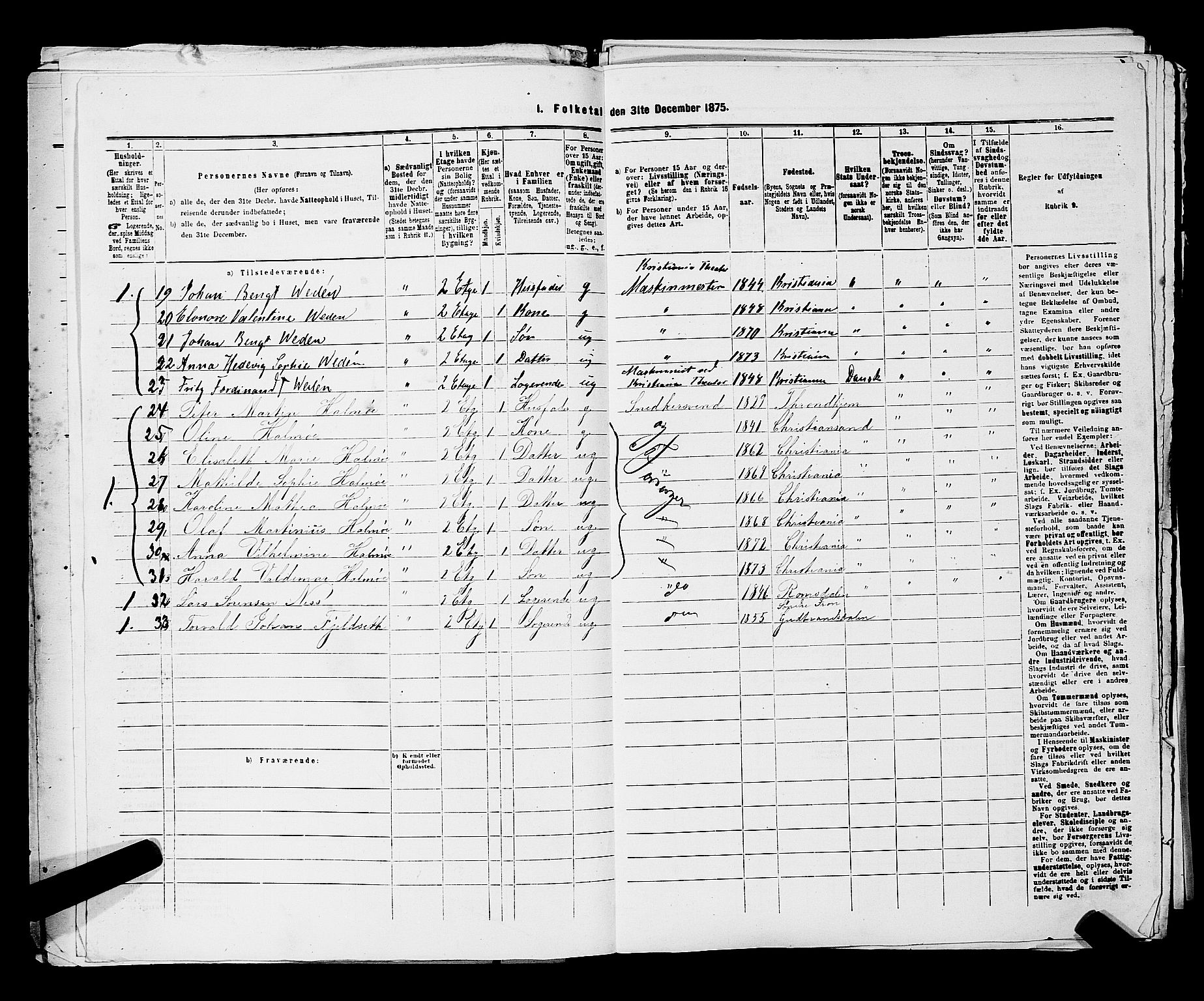 RA, 1875 census for 0301 Kristiania, 1875, p. 4000