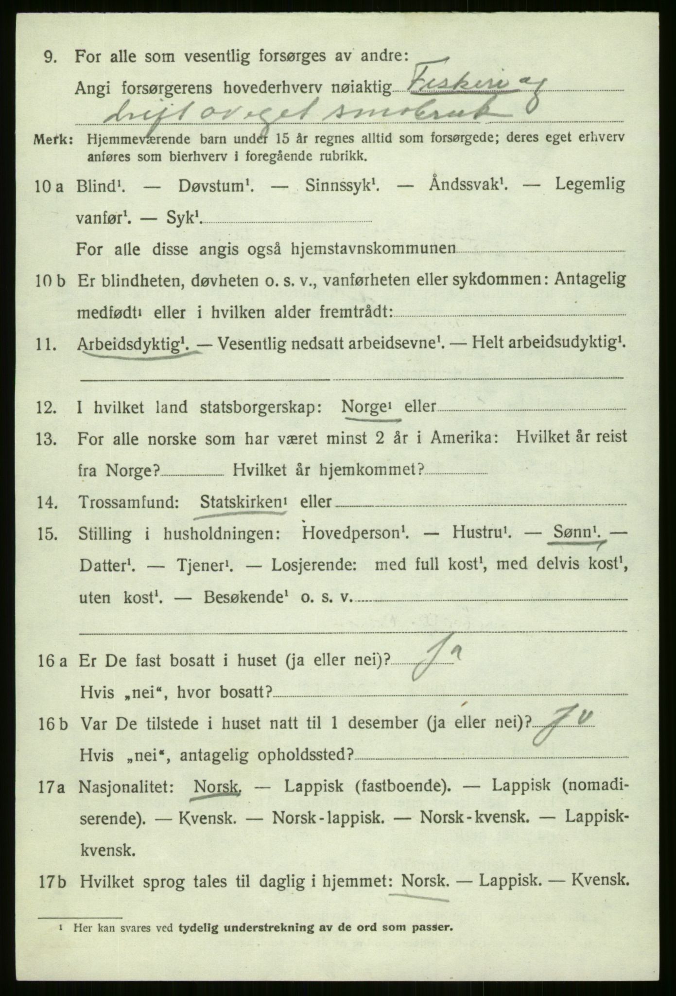 SATØ, 1920 census for Nordreisa, 1920, p. 1354
