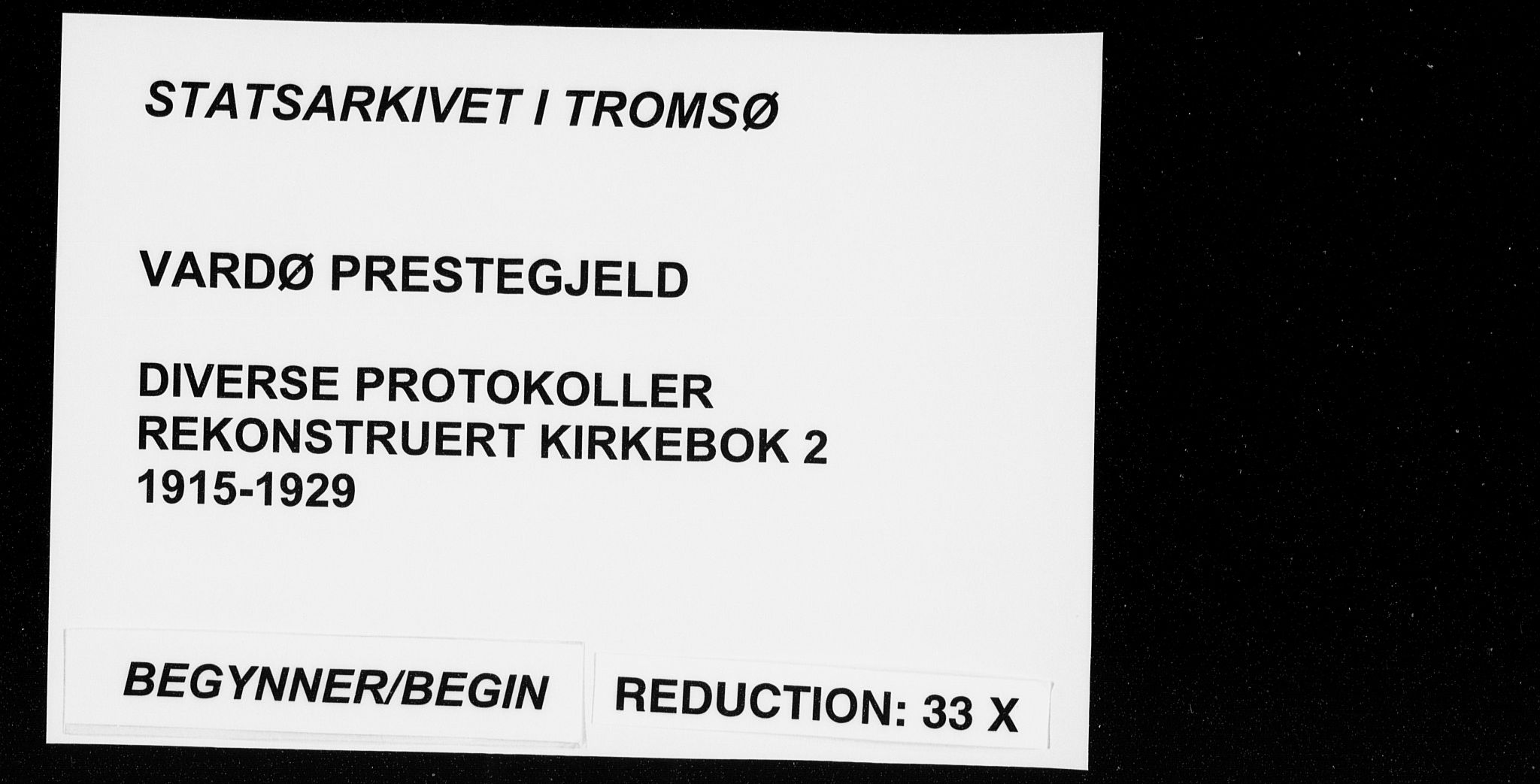 Vardø sokneprestkontor, SATØ/S-1332/H/Hc/L0002kirkerekon: Other parish register no. 2, 1915-1929