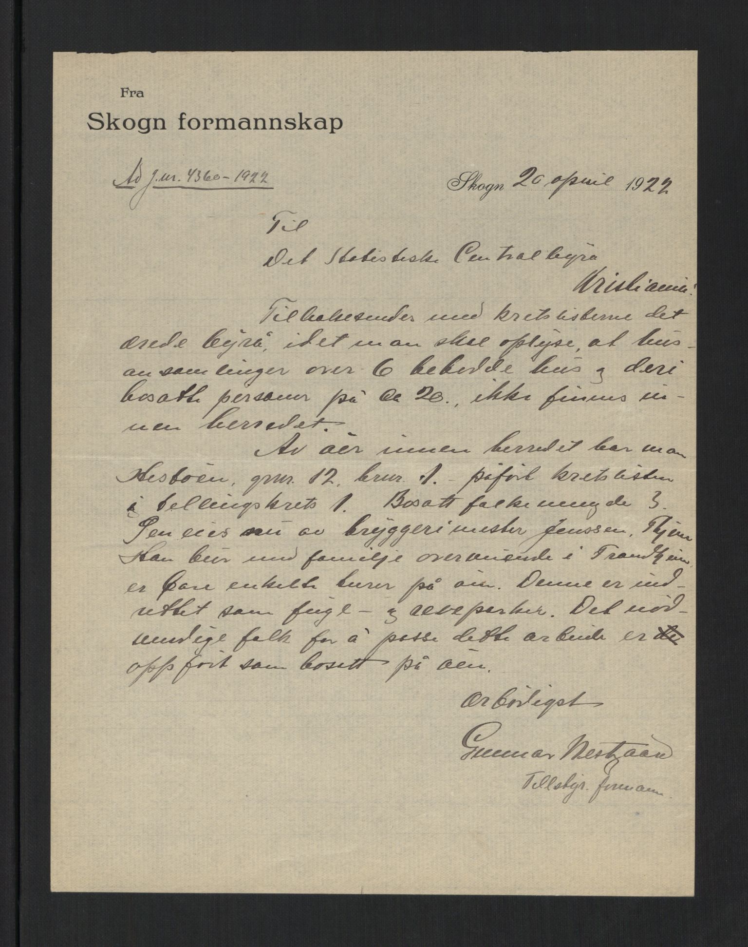 SAT, 1920 census for Skogn, 1920, p. 4