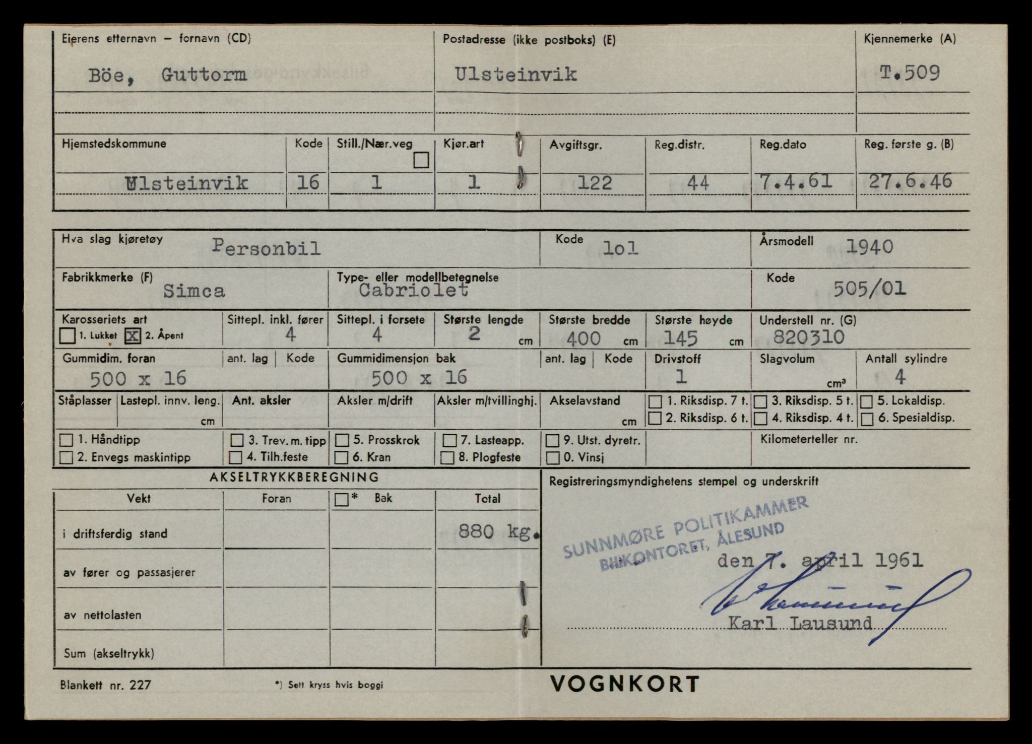 Møre og Romsdal vegkontor - Ålesund trafikkstasjon, AV/SAT-A-4099/F/Fe/L0005: Registreringskort for kjøretøy T 443 - T 546, 1927-1998, p. 1123