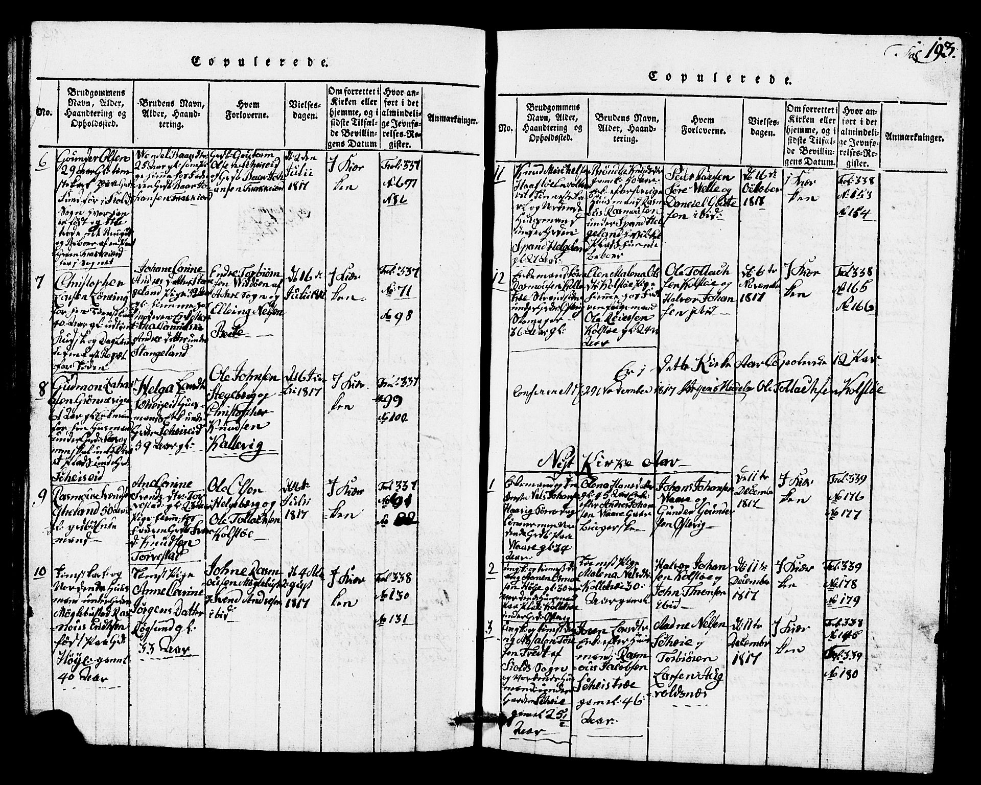 Avaldsnes sokneprestkontor, SAST/A -101851/H/Ha/Hab/L0001: Parish register (copy) no. B 1, 1816-1825, p. 193