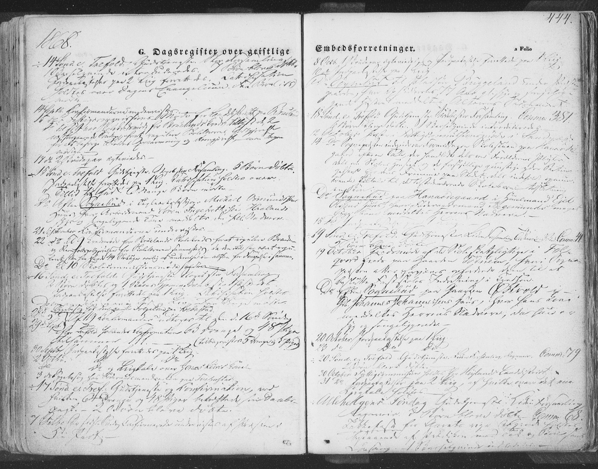 Høyland sokneprestkontor, SAST/A-101799/001/30BA/L0009: Parish register (official) no. A 9.2, 1857-1877, p. 444