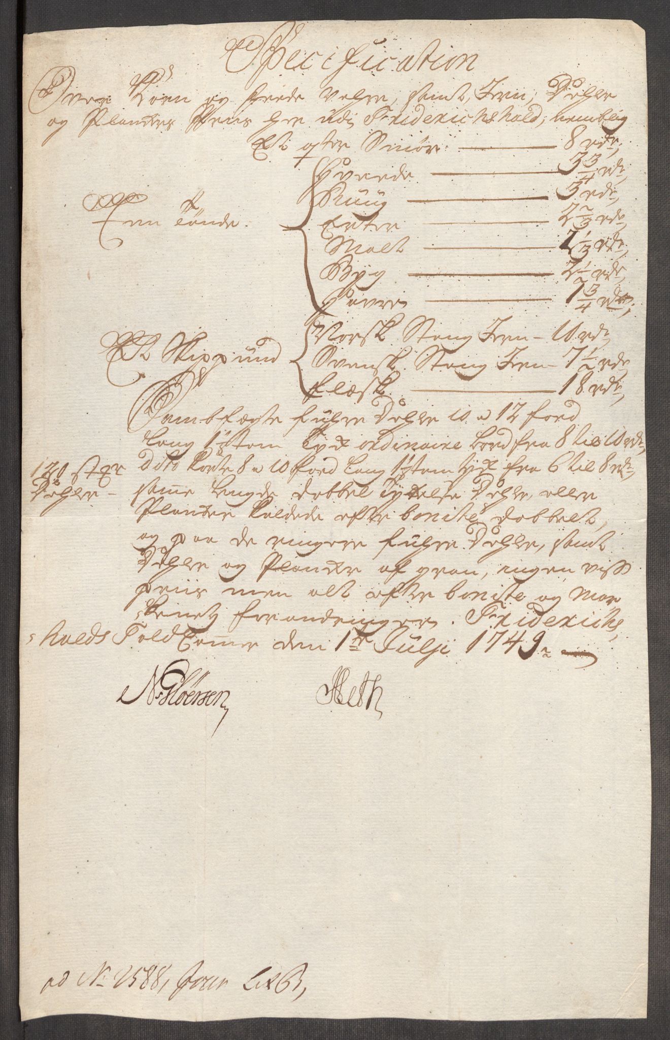 Rentekammeret inntil 1814, Realistisk ordnet avdeling, RA/EA-4070/Oe/L0004: [Ø1]: Priskuranter, 1749-1752, p. 7