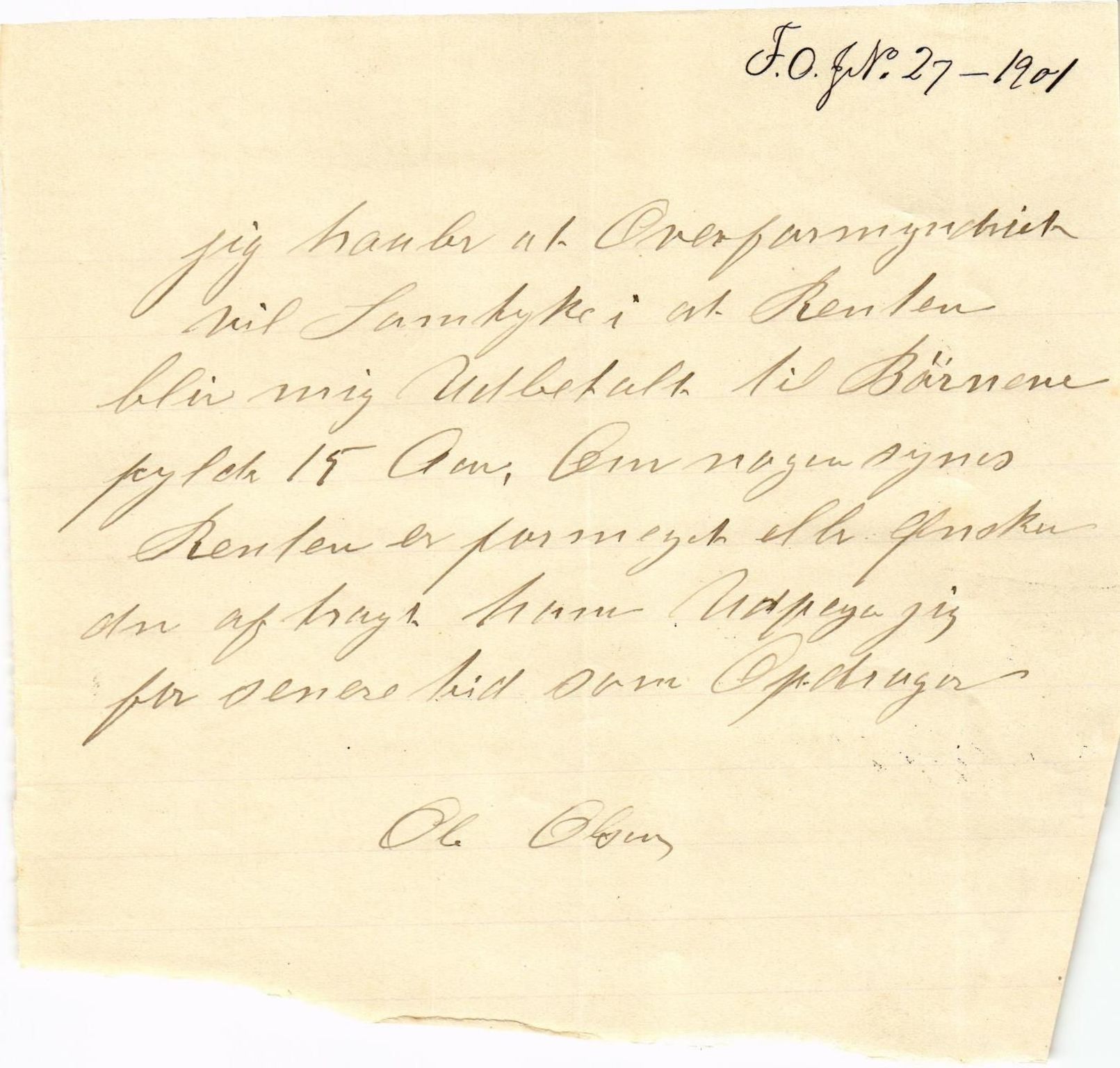 Finnaas kommune. Overformynderiet, IKAH/1218a-812/D/Da/Daa/L0002/0002: Kronologisk ordna korrespondanse / Kronologisk ordna korrespondanse, 1901-1904, p. 7