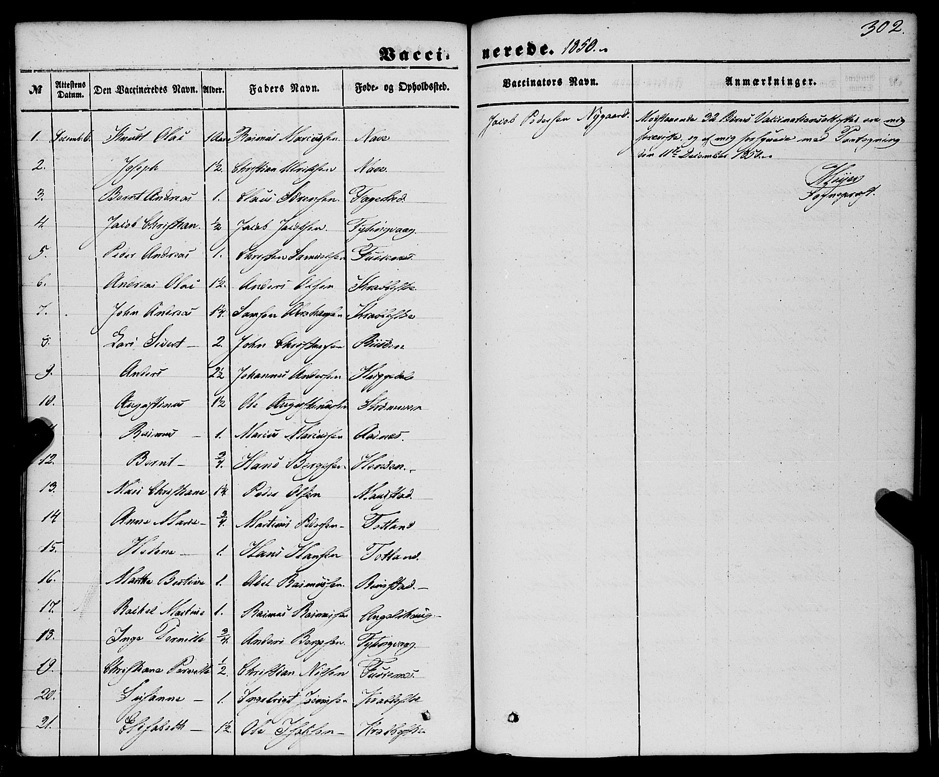 Davik sokneprestembete, AV/SAB-A-79701/H/Haa/Haaa/L0005: Parish register (official) no. A 5, 1850-1866, p. 302