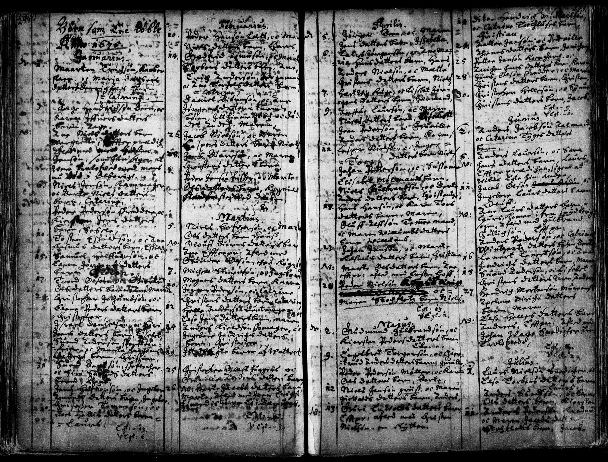Oslo domkirke Kirkebøker, SAO/A-10752/F/Fa/L0001: Parish register (official) no. 1, 1648-1704, p. 244-245
