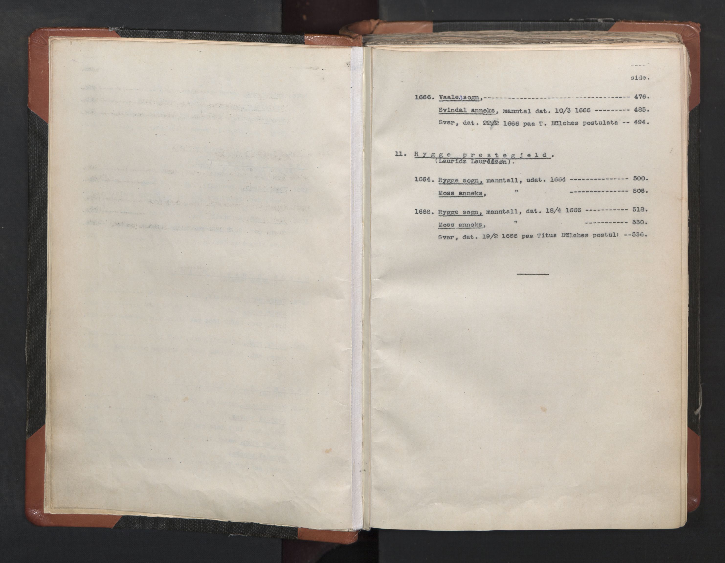 RA, Vicar's Census 1664-1666, no. 1: Nedre Borgesyssel deanery, 1664-1666