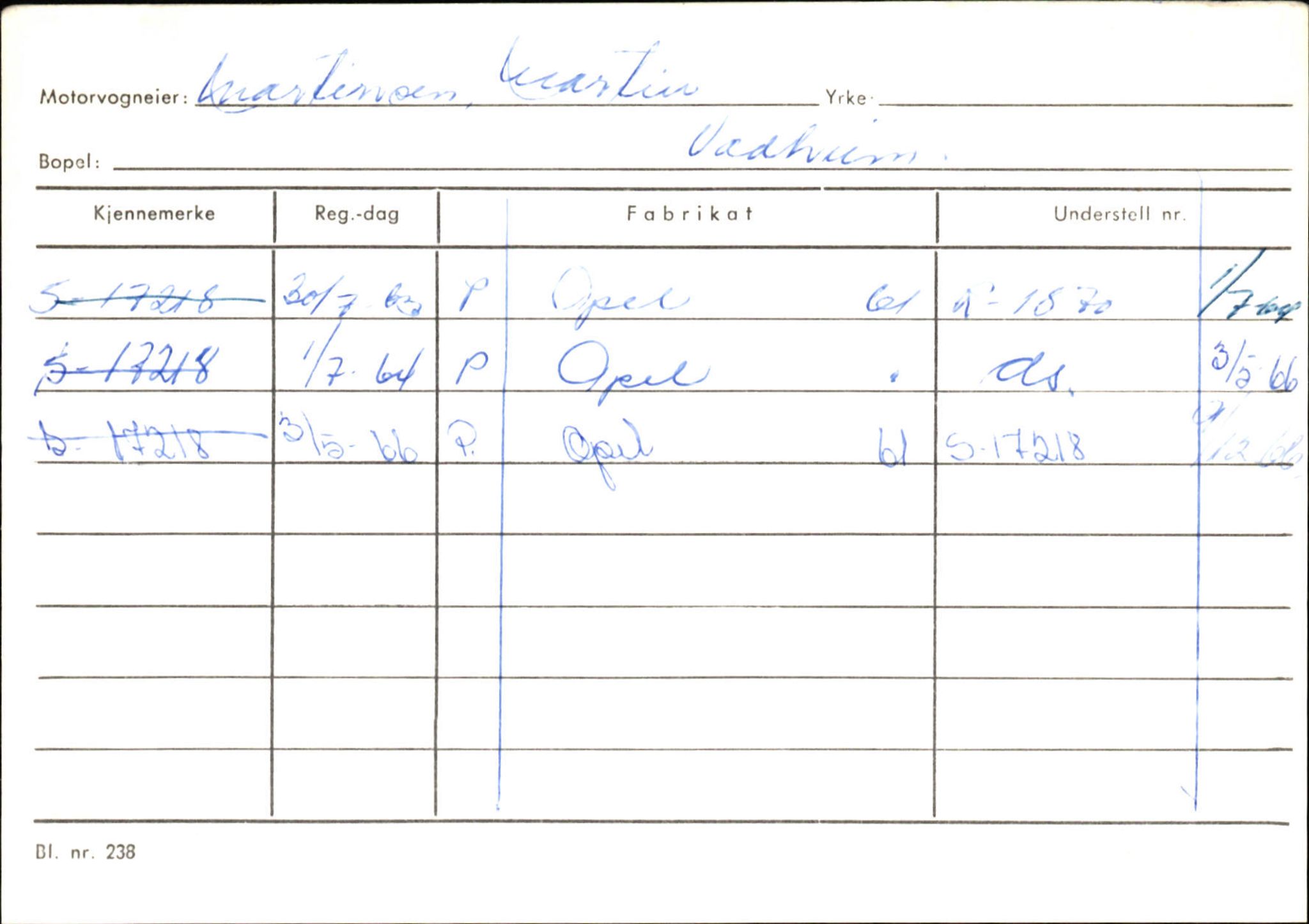 Statens vegvesen, Sogn og Fjordane vegkontor, SAB/A-5301/4/F/L0130: Eigarregister Eid T-Å. Høyanger A-O, 1945-1975, p. 2096