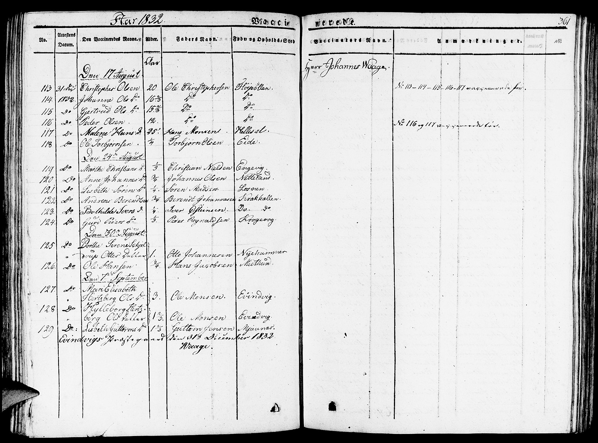 Gulen sokneprestembete, AV/SAB-A-80201/H/Haa/Haaa/L0019: Parish register (official) no. A 19, 1826-1836, p. 361