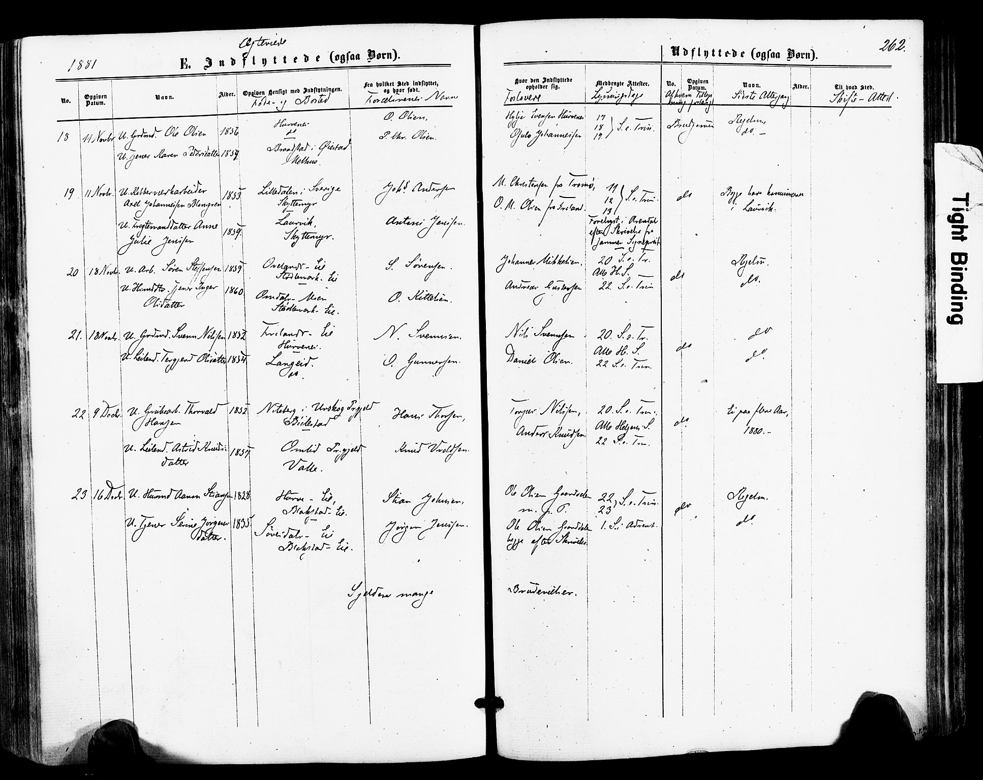 Froland sokneprestkontor, SAK/1111-0013/F/Fa/L0003: Parish register (official) no. A 3, 1864-1881, p. 262