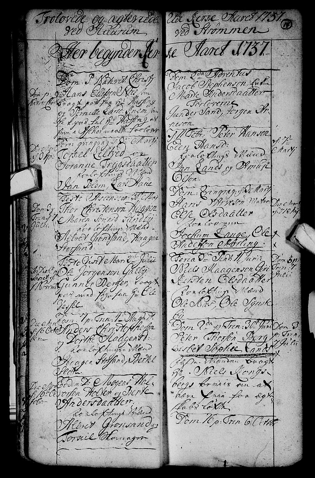 Hurum kirkebøker, SAKO/A-229/F/Fa/L0003: Parish register (official) no. 3, 1733-1757, p. 14