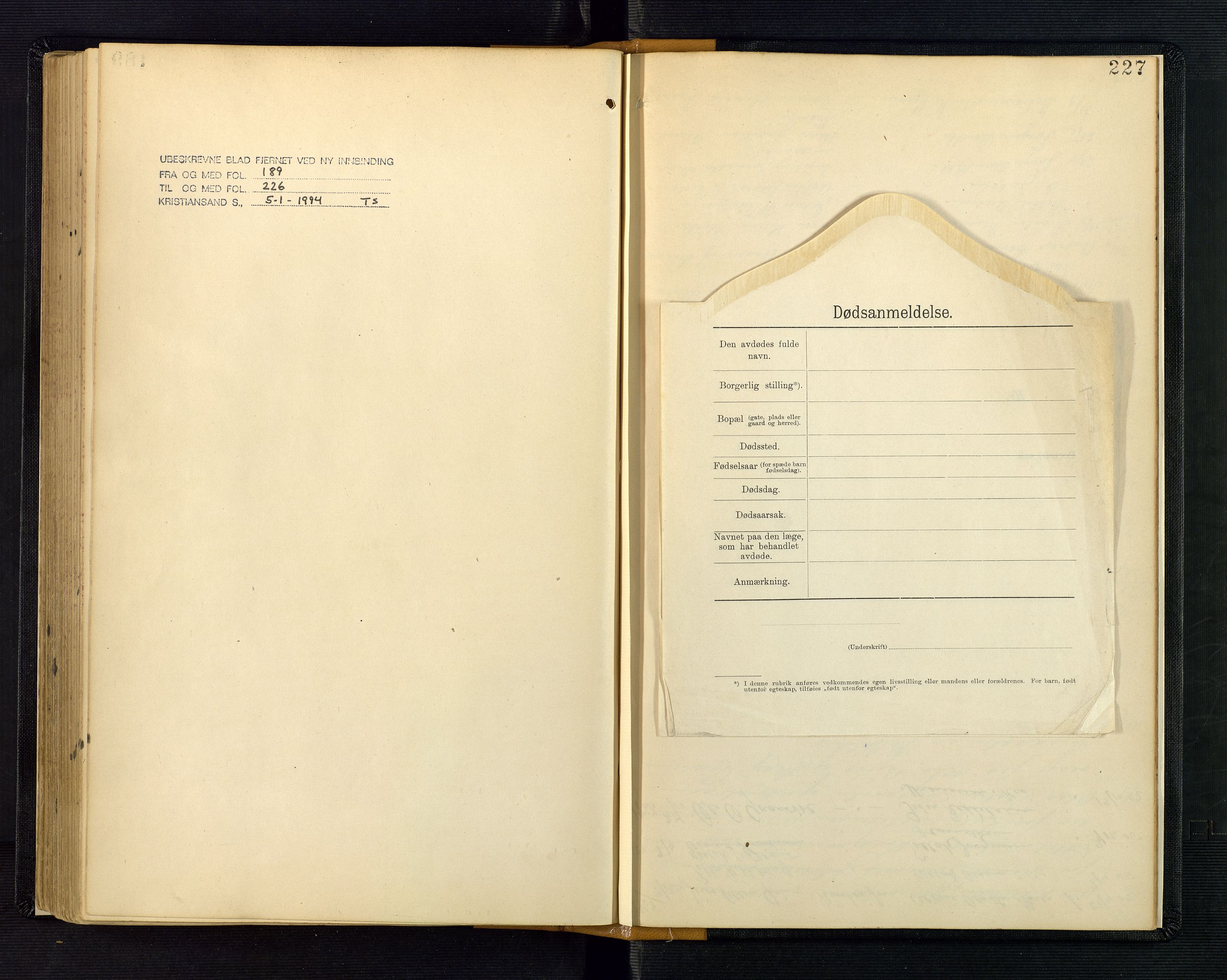 Nedenes sorenskriveri, SAK/1221-0006/H/Ha/L0003: Dødsfallsprotokoll nr 3, 1890-1914, p. 227