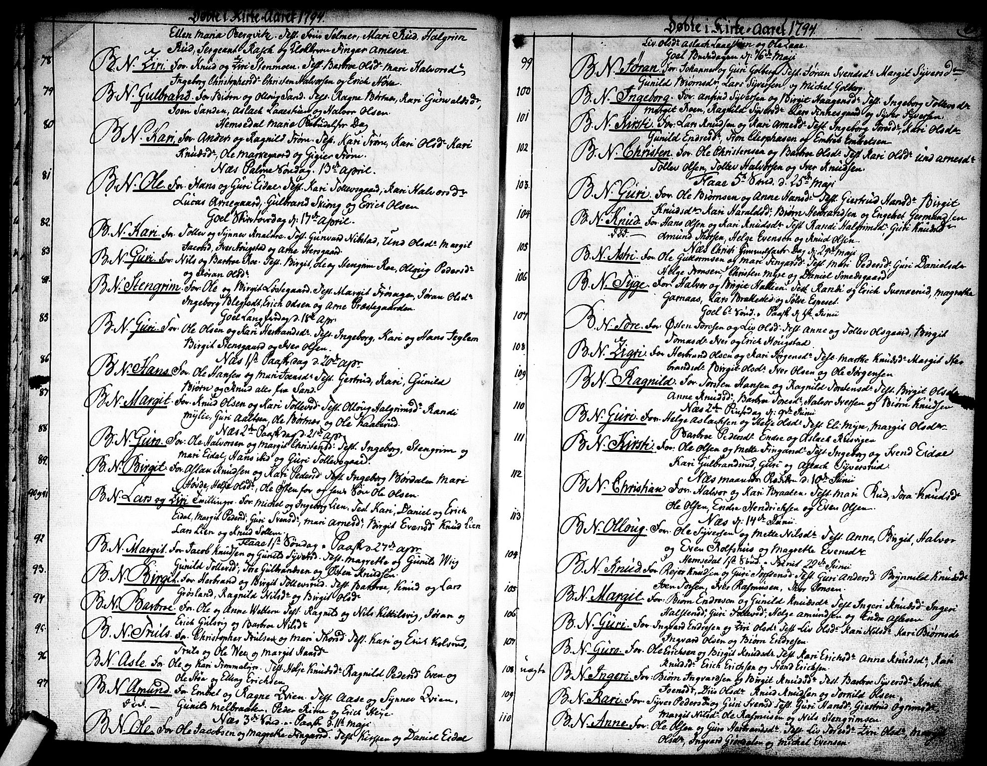 Nes kirkebøker, AV/SAKO-A-236/F/Fa/L0005: Parish register (official) no. 5, 1787-1807, p. 118-119