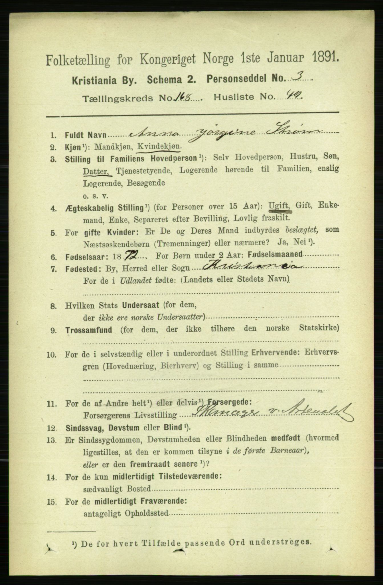 RA, 1891 census for 0301 Kristiania, 1891, p. 98710
