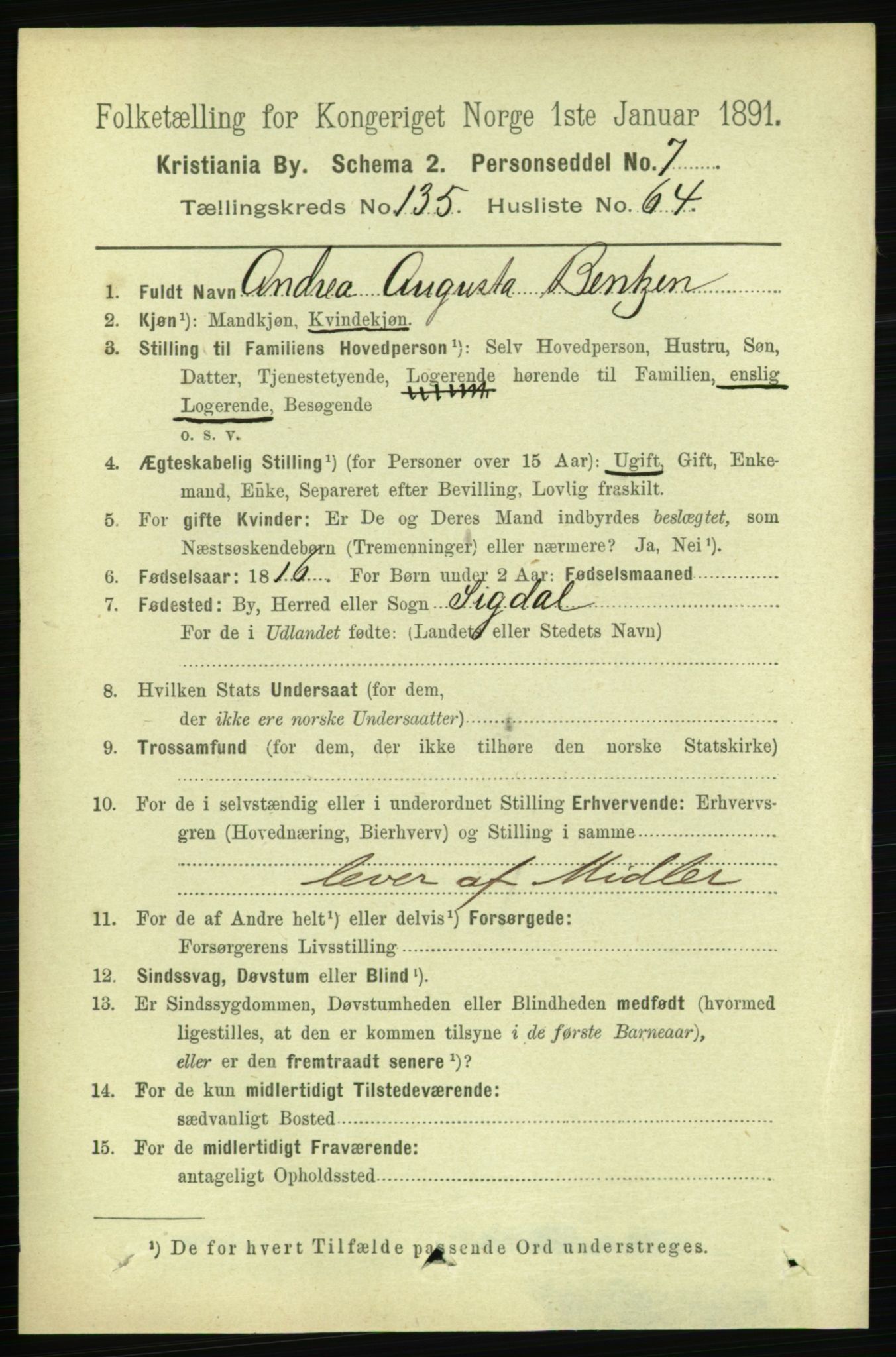 RA, 1891 census for 0301 Kristiania, 1891, p. 75233