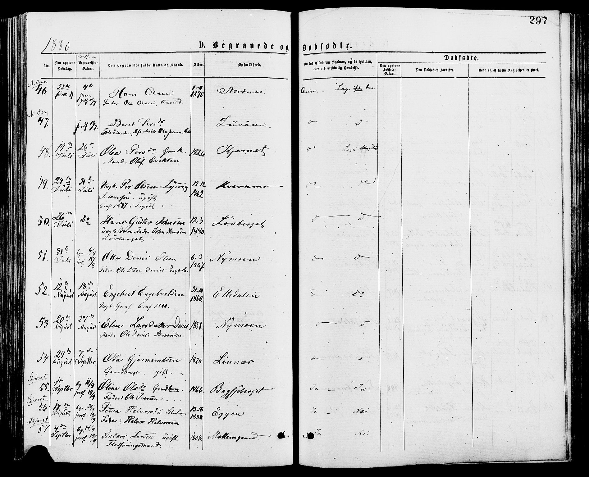 Trysil prestekontor, AV/SAH-PREST-046/H/Ha/Haa/L0007: Parish register (official) no. 7, 1874-1880, p. 297