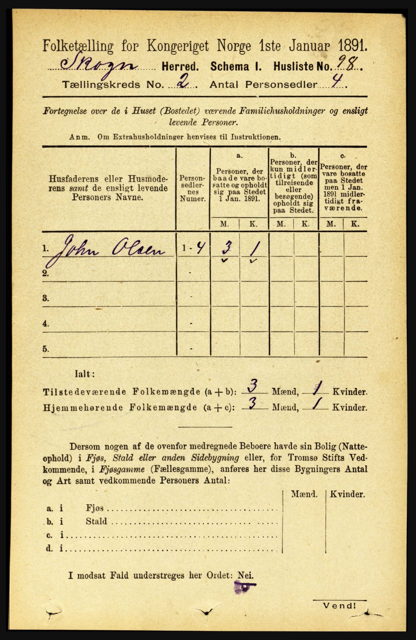 RA, 1891 census for 1719 Skogn, 1891, p. 964