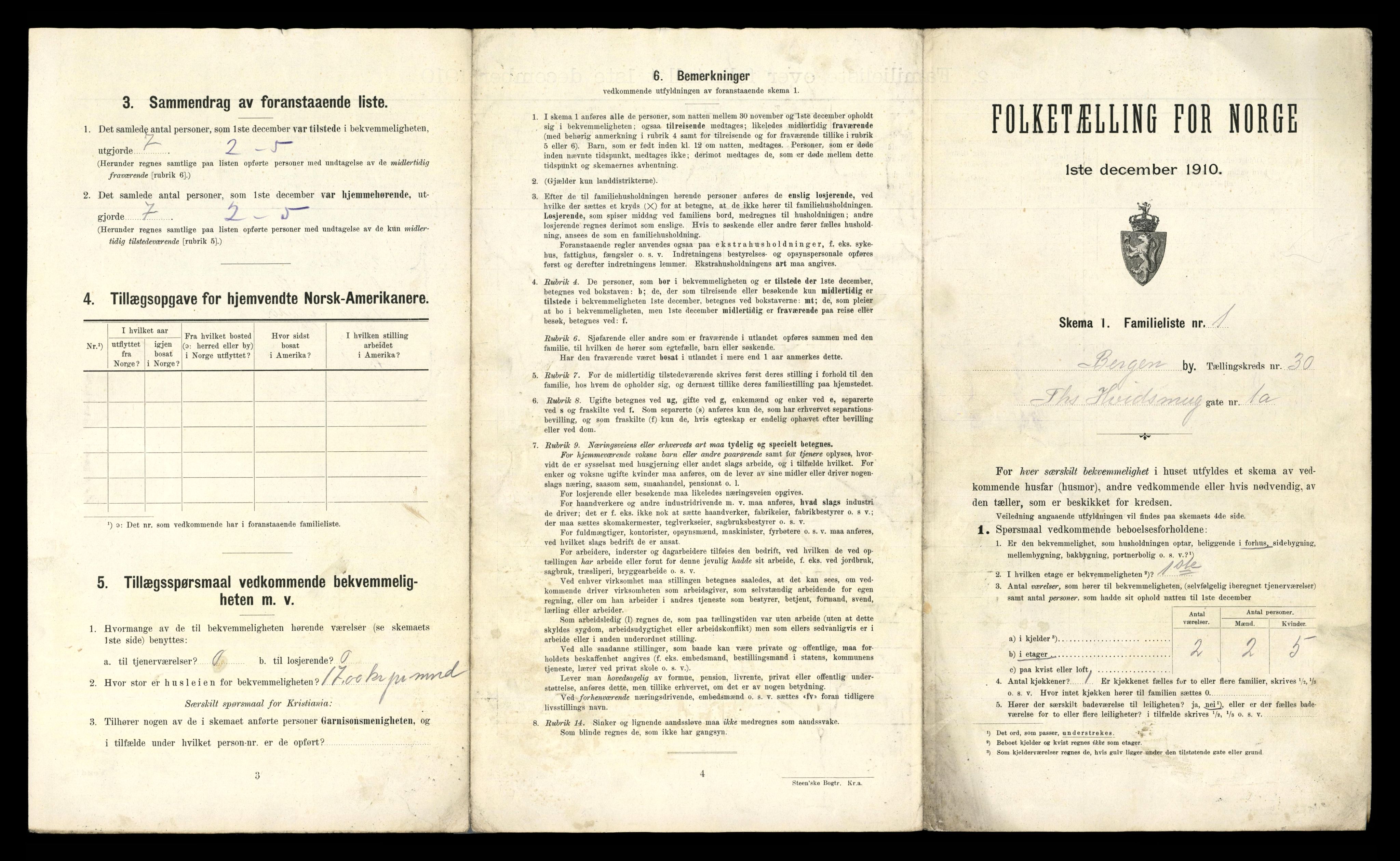 RA, 1910 census for Bergen, 1910, p. 9845