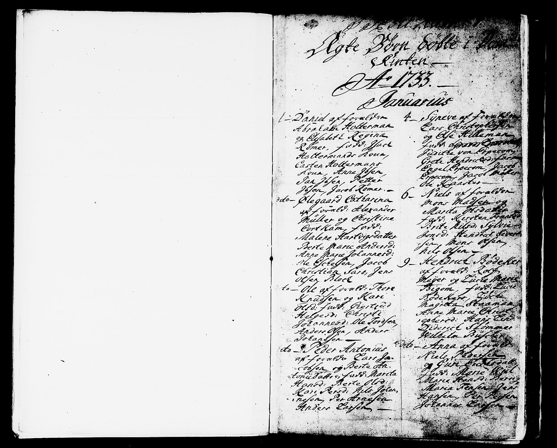 Domkirken sokneprestembete, AV/SAB-A-74801/H/Haa/L0002: Parish register (official) no. A 2, 1733-1750, p. 0-1