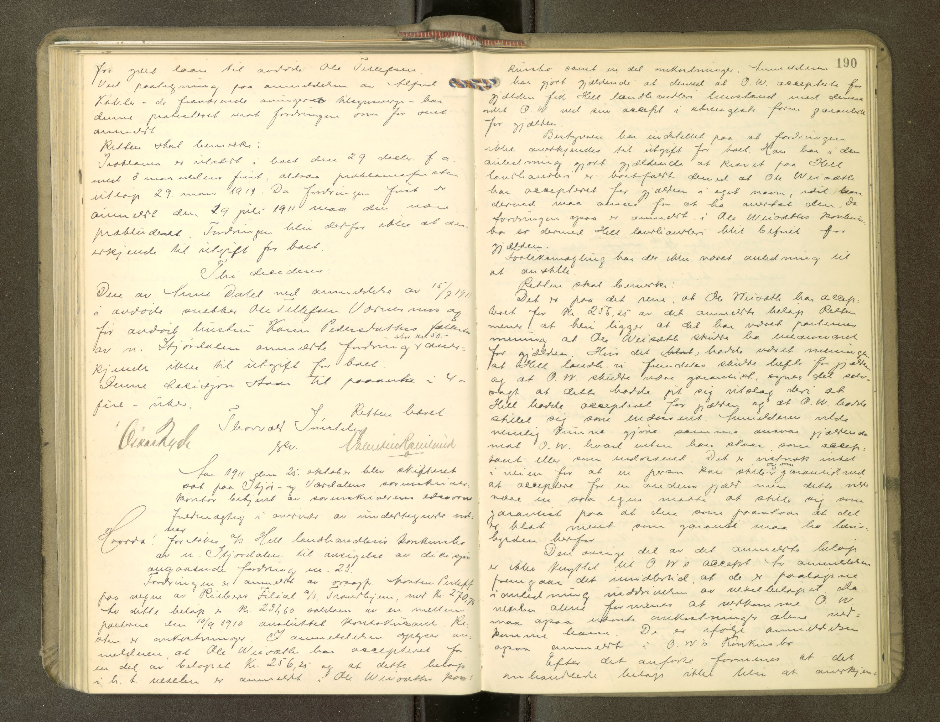Stjør- og Verdal sorenskriveri, AV/SAT-A-4167/1/3/3B/L0011: Skifteforhandlingsprotokoll, 1909-1912, p. 190