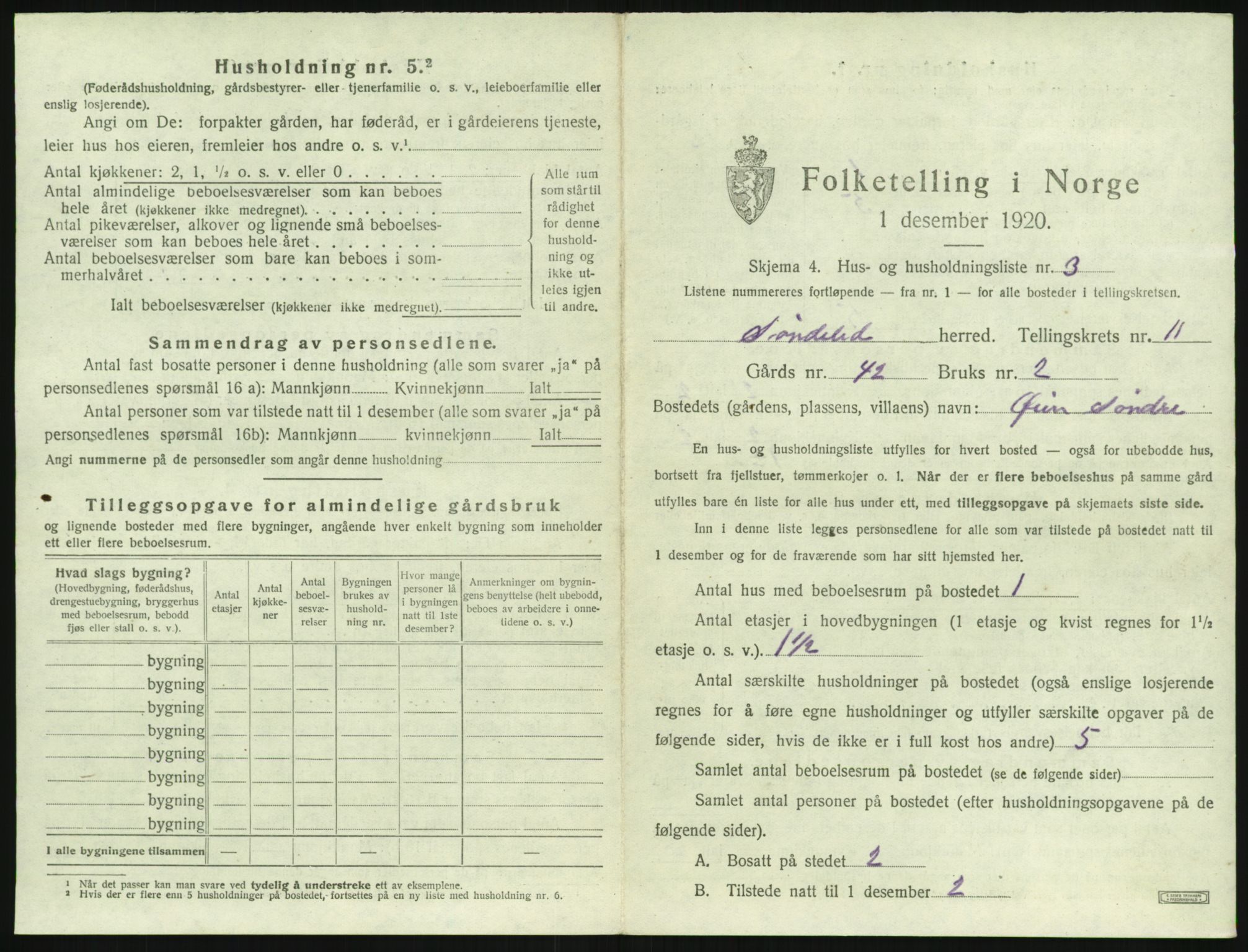 SAK, 1920 census for Søndeled, 1920, p. 897