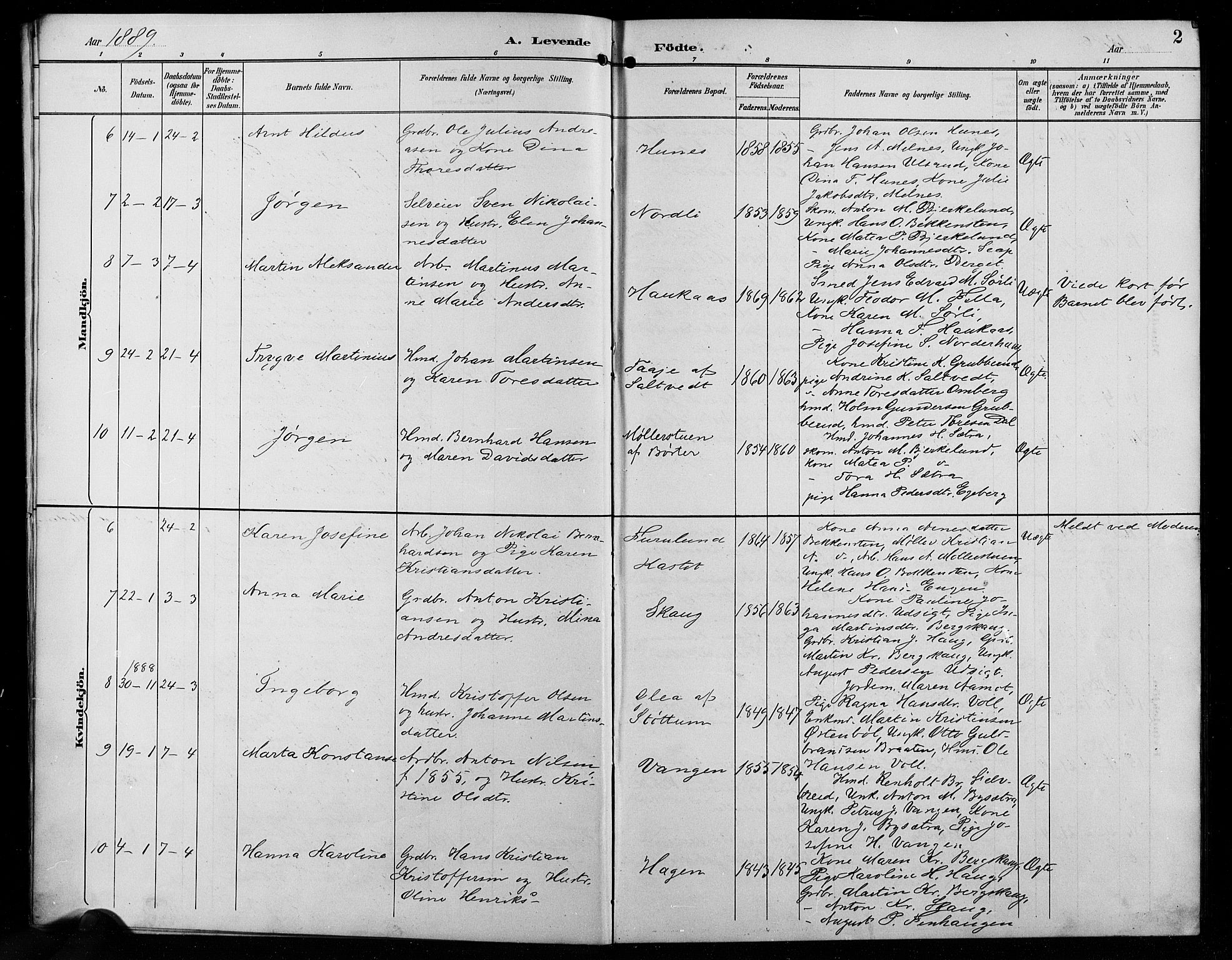 Enebakk prestekontor Kirkebøker, SAO/A-10171c/G/Ga/L0006: Parish register (copy) no. I 6, 1889-1911, p. 2