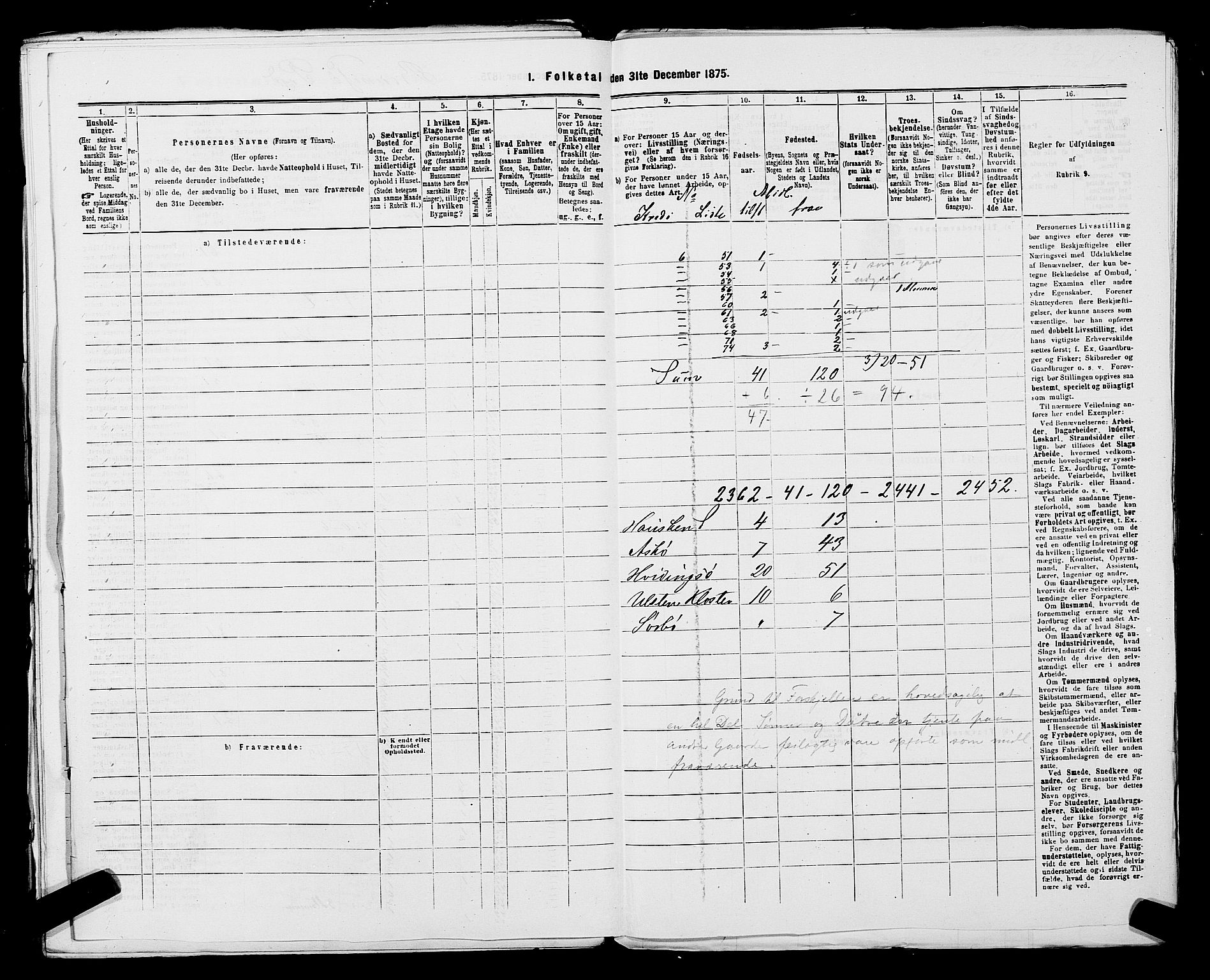 SAST, 1875 census for 1142P Rennesøy, 1875, p. 19