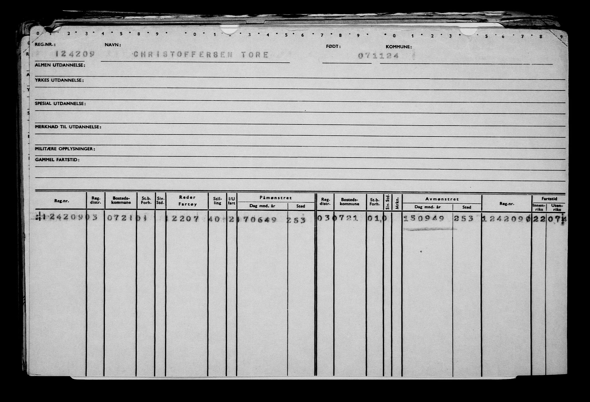 Direktoratet for sjømenn, RA/S-3545/G/Gb/L0237: Hovedkort, 1924, p. 713