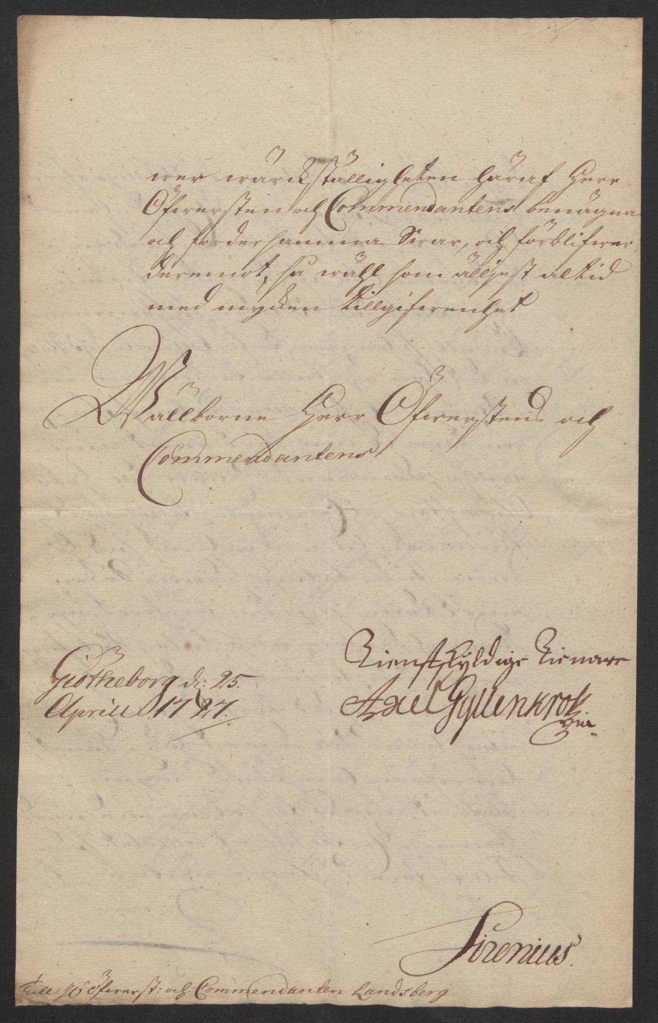 Kommanderende general (KG I) med Det norske krigsdirektorium, AV/RA-EA-5419/D/L0153: Fredriksten festning: Brev, inventarfortegnelser og regnskapsekstrakter, 1724-1729, p. 438