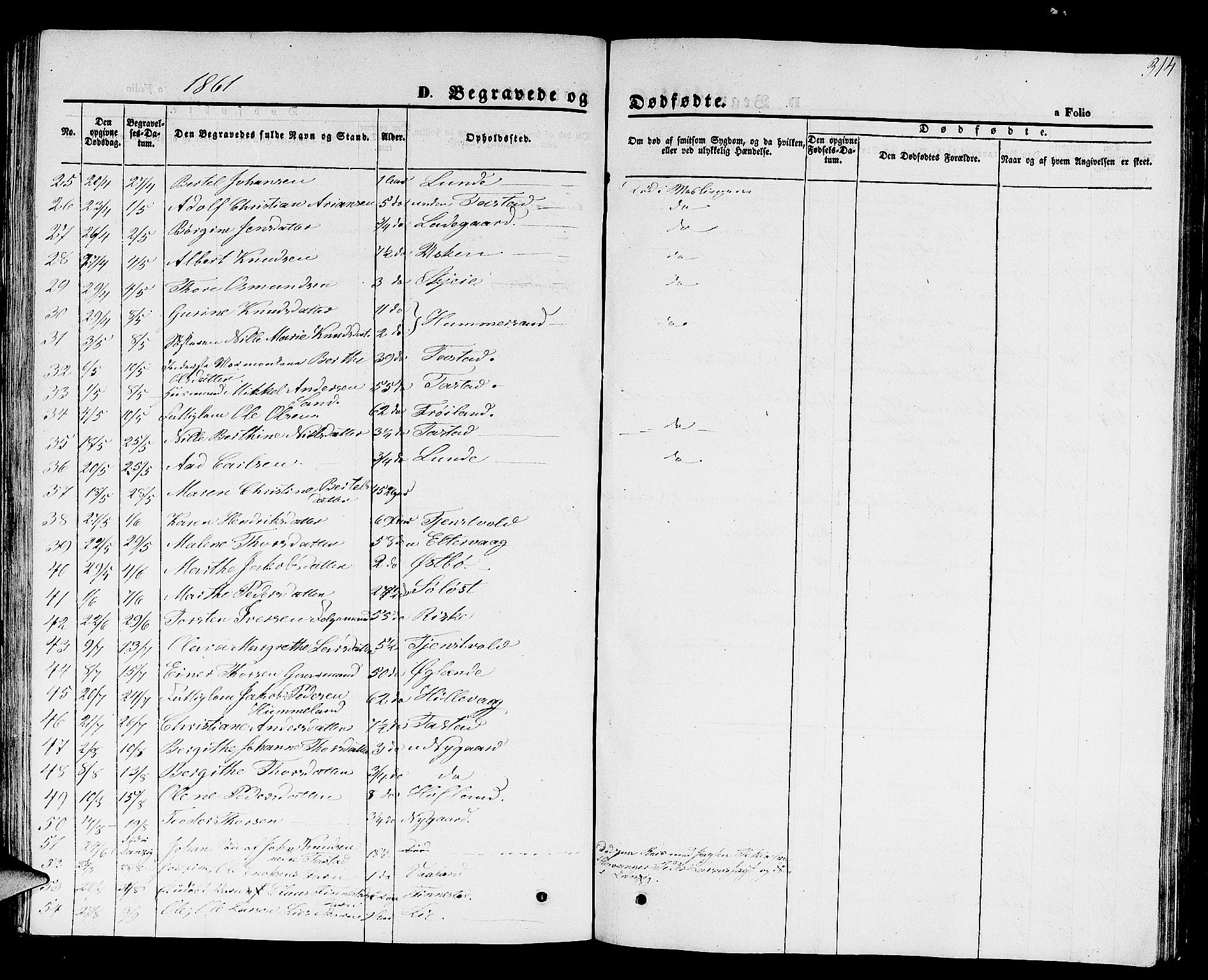 Hetland sokneprestkontor, SAST/A-101826/30/30BB/L0001: Parish register (copy) no. B 1, 1850-1868, p. 314