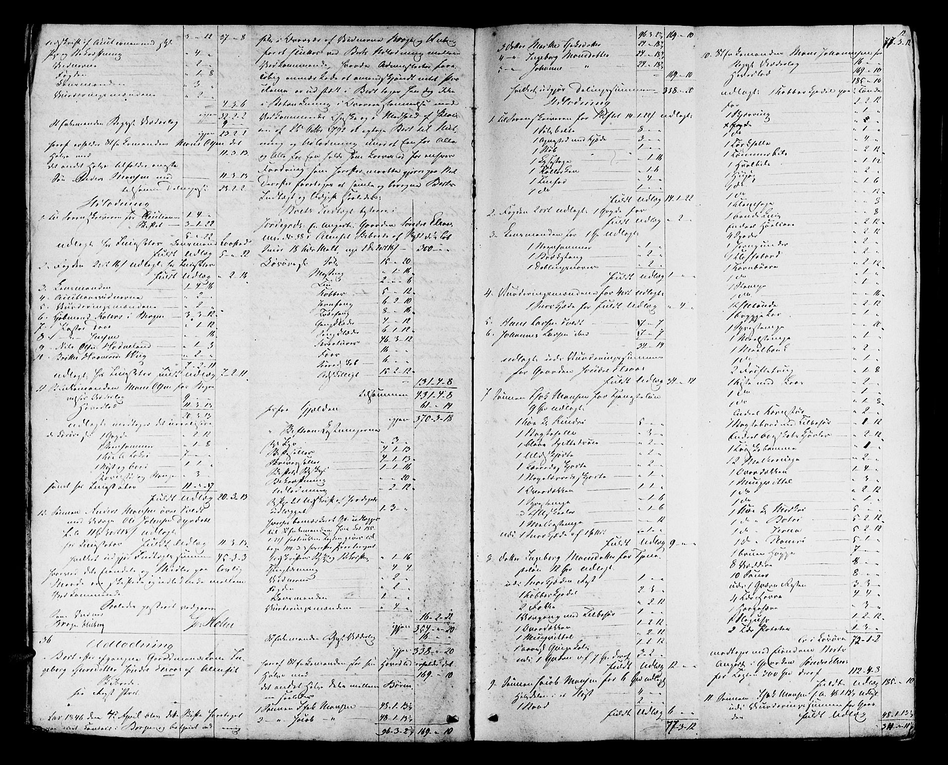 Nordhordland sorenskrivar, AV/SAB-A-2901/1/H/Hd/Hda/L0003: Skifteutlodningsprotokollar, 1846-1851, p. 11b-12a