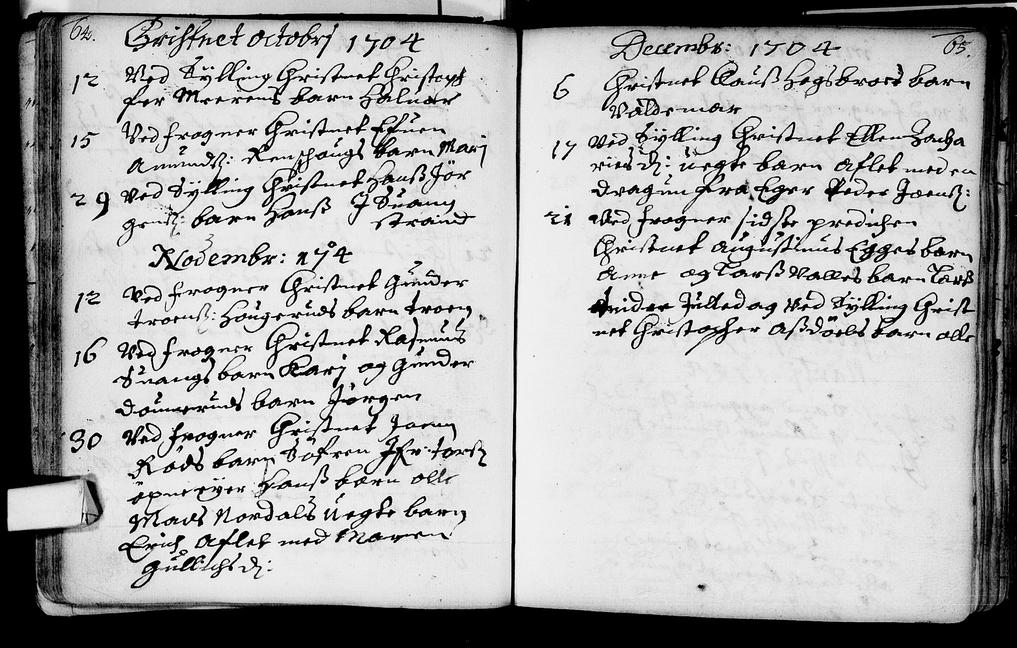 Lier kirkebøker, AV/SAKO-A-230/F/Fa/L0002: Parish register (official) no. I 2, 1701-1726, p. 64-65