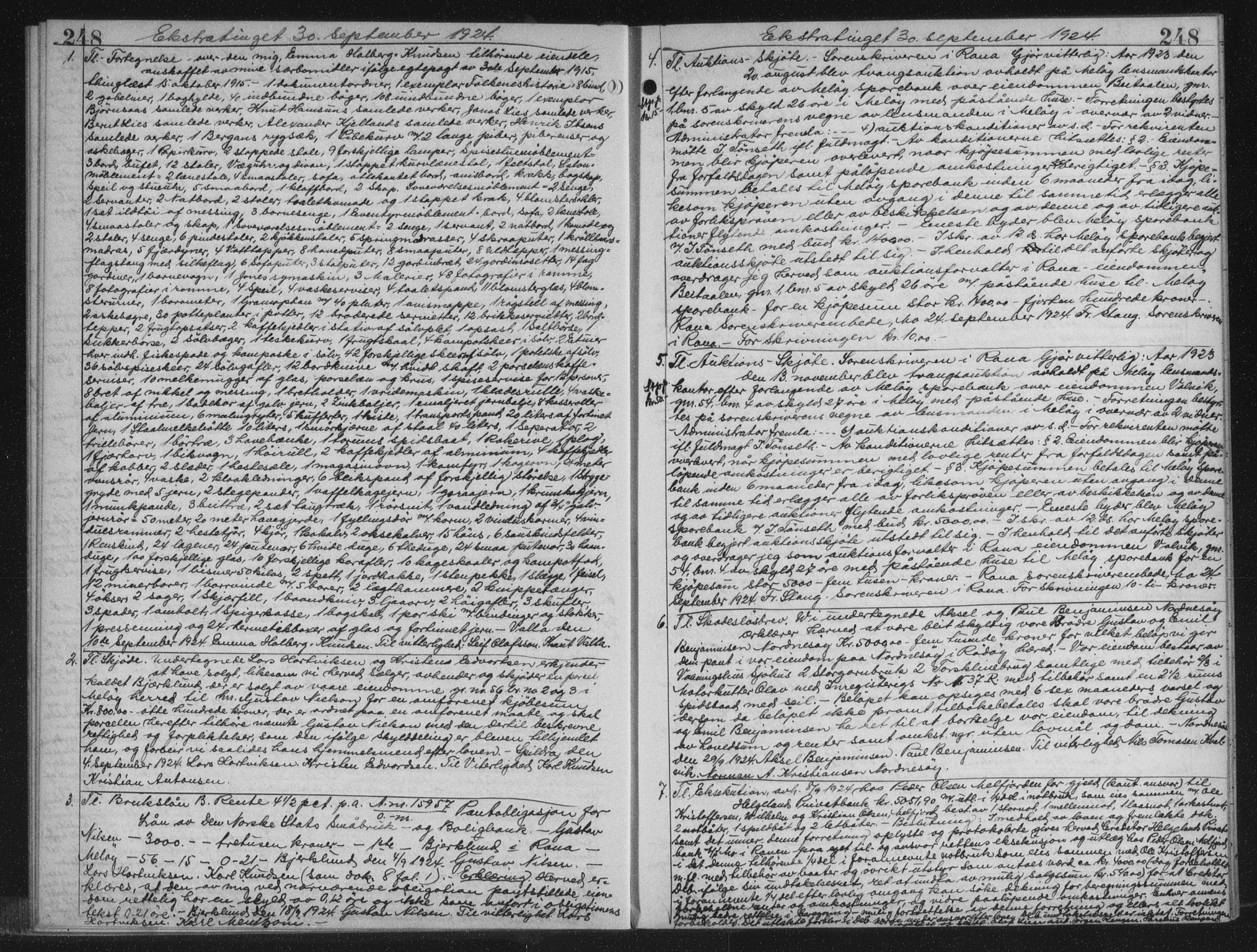 Rana sorenskriveri , AV/SAT-A-1108/1/2/2C/L0018: Mortgage book no. 18, 1923-1928, p. 248, Deed date: 30.09.1924