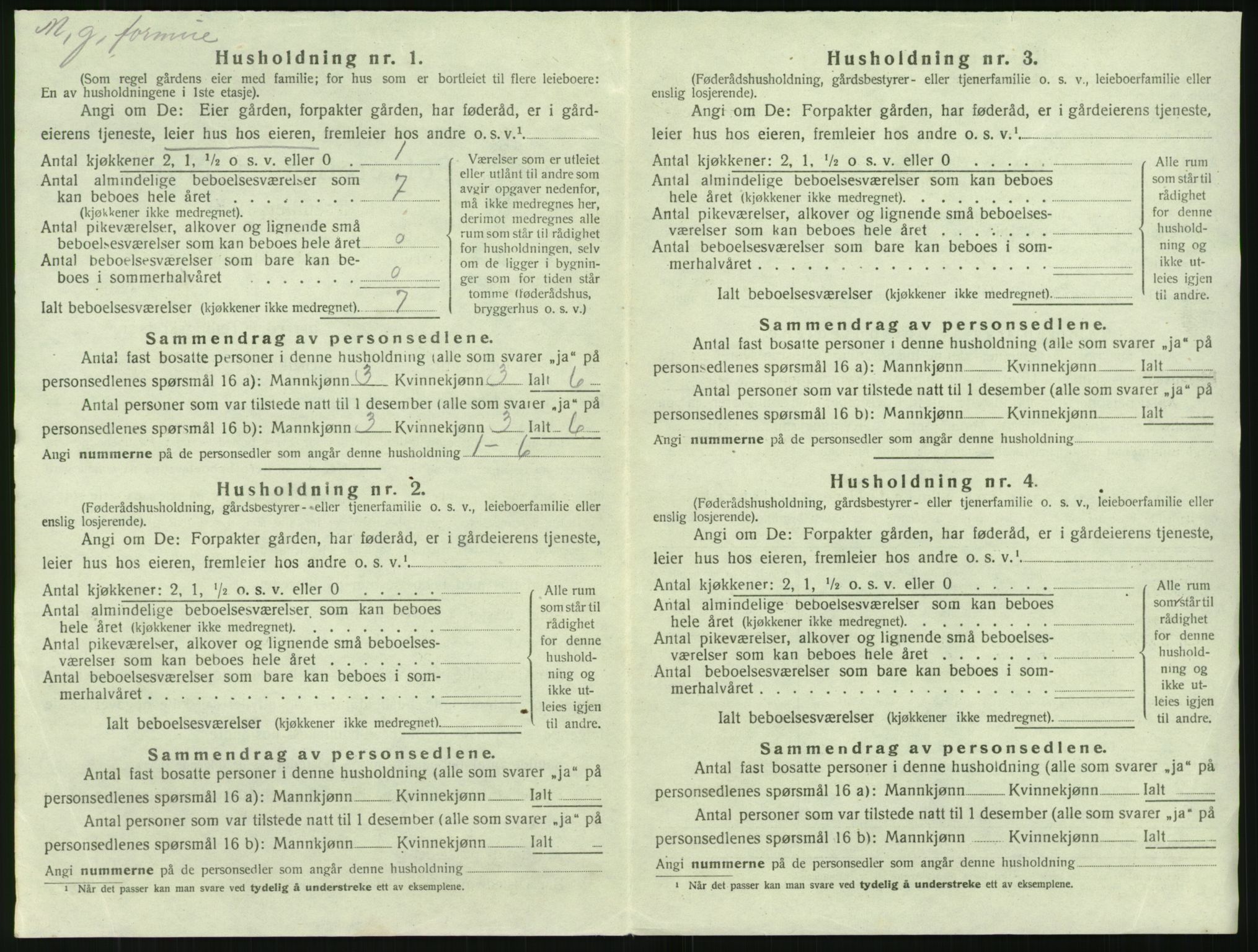 SAK, 1920 census for Øyestad, 1920, p. 1855