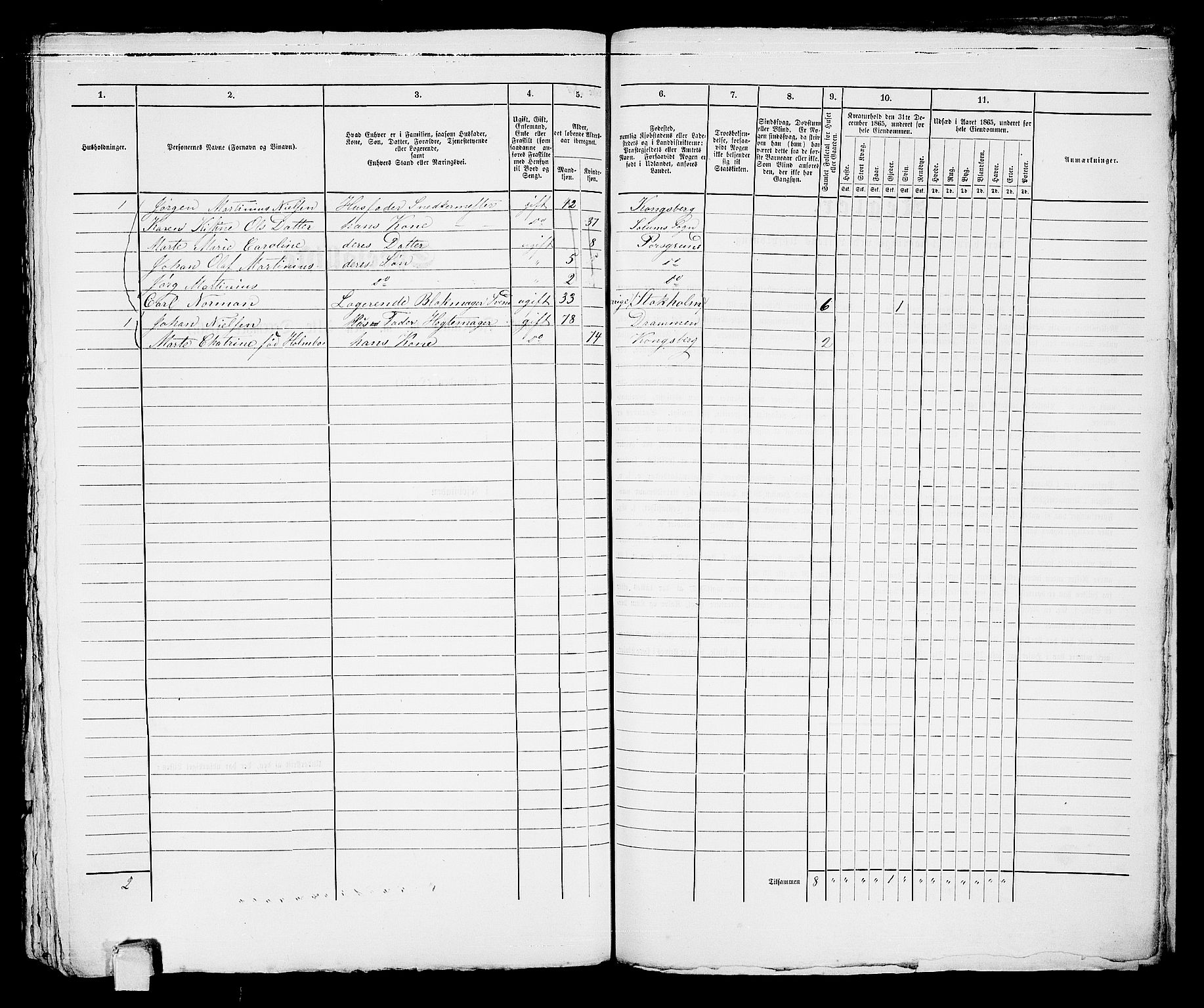 RA, 1865 census for Porsgrunn, 1865, p. 859